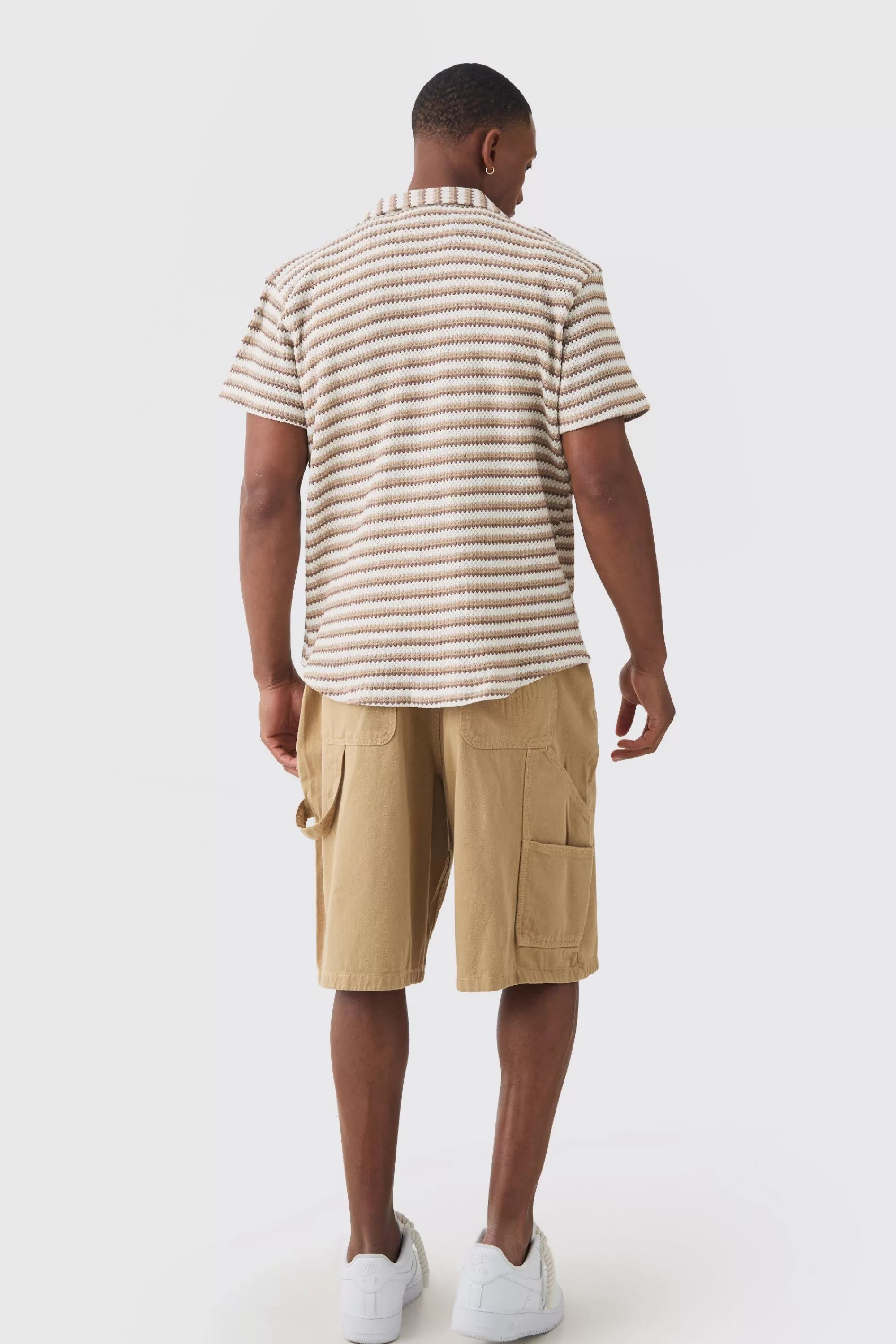 boohooMAN Open Stitch Resort Shirt | UK