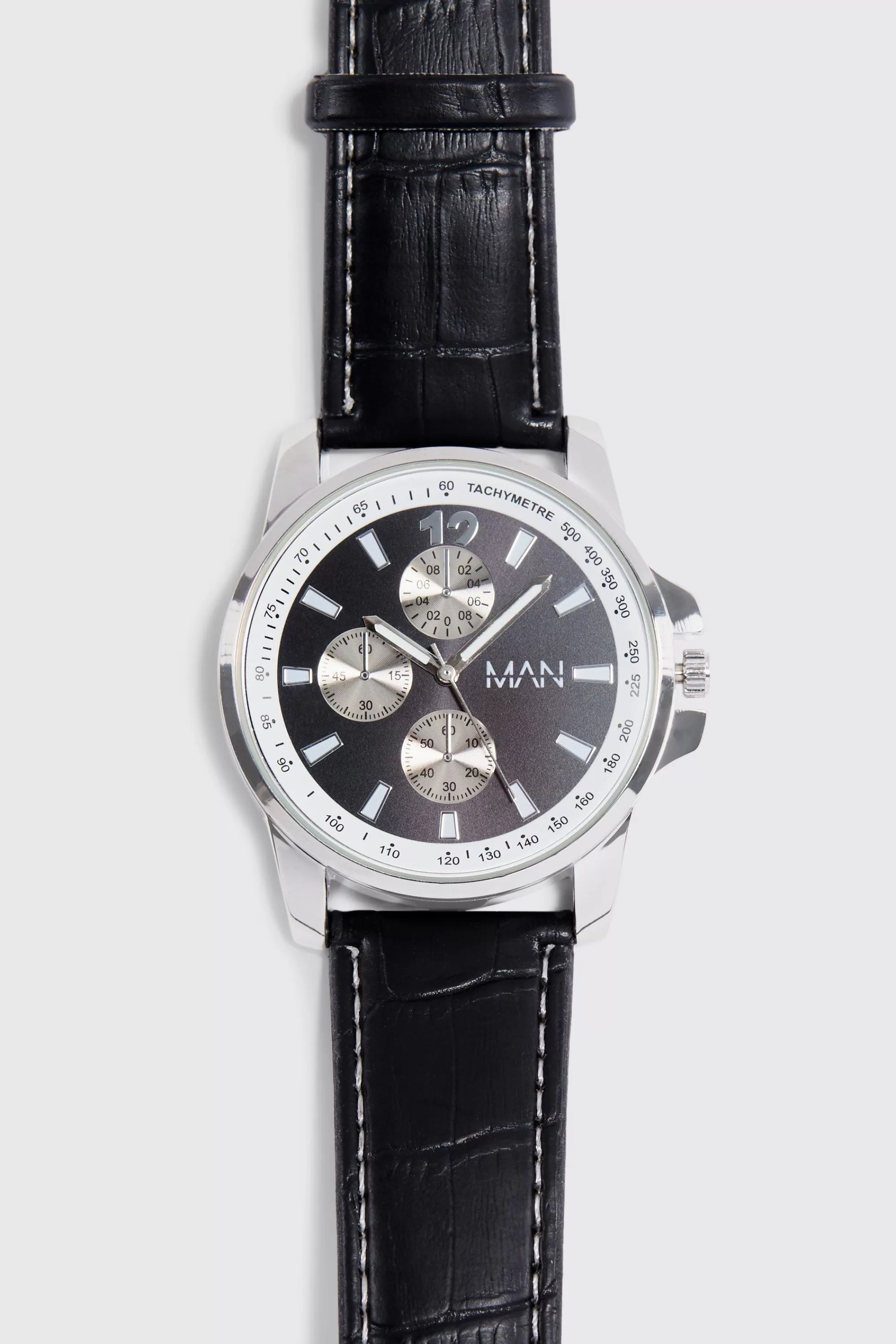 boohooMAN Original Man Faux Leather Strap Watch | UK