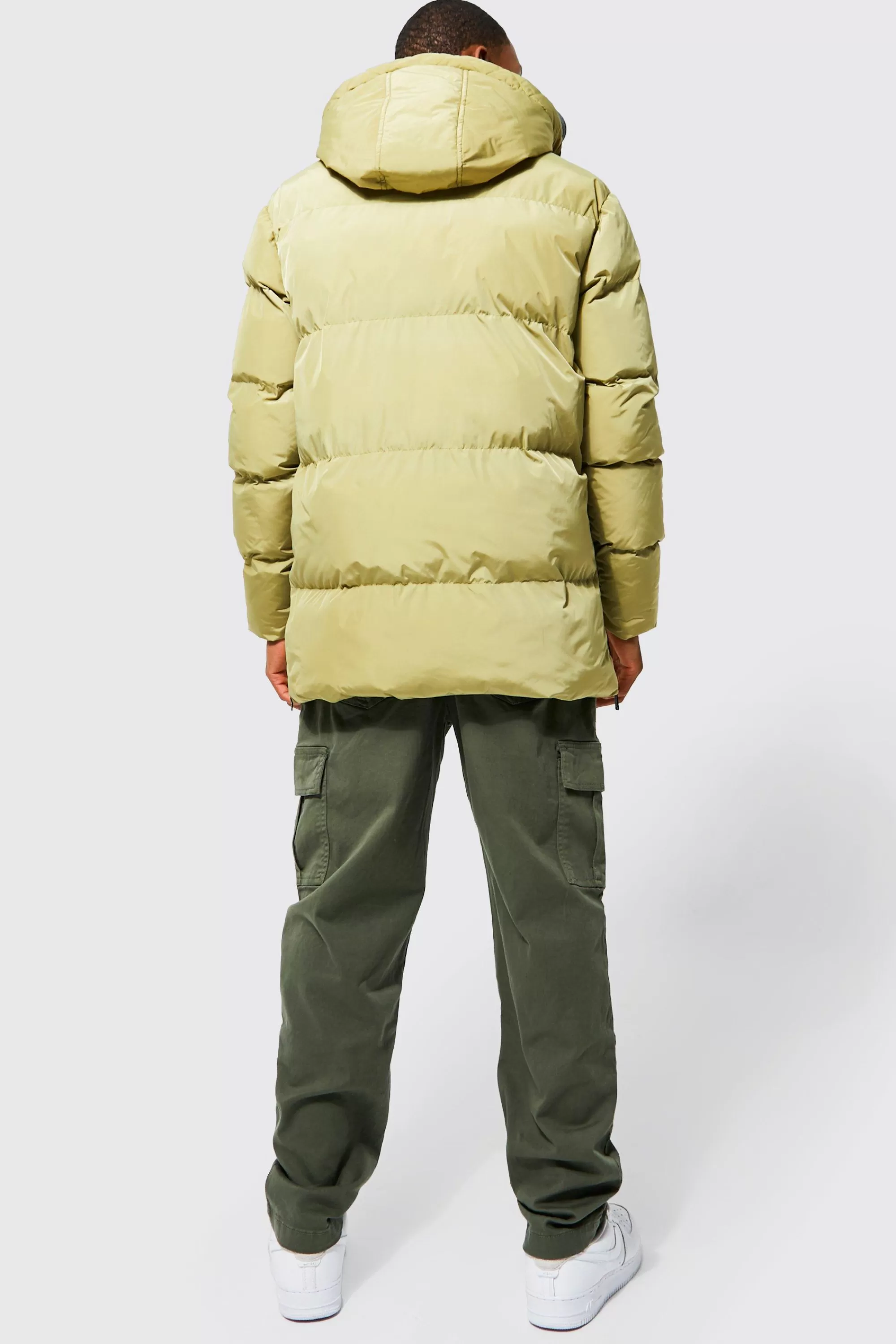 boohooMAN Overhead Mid Length Puffer | UK