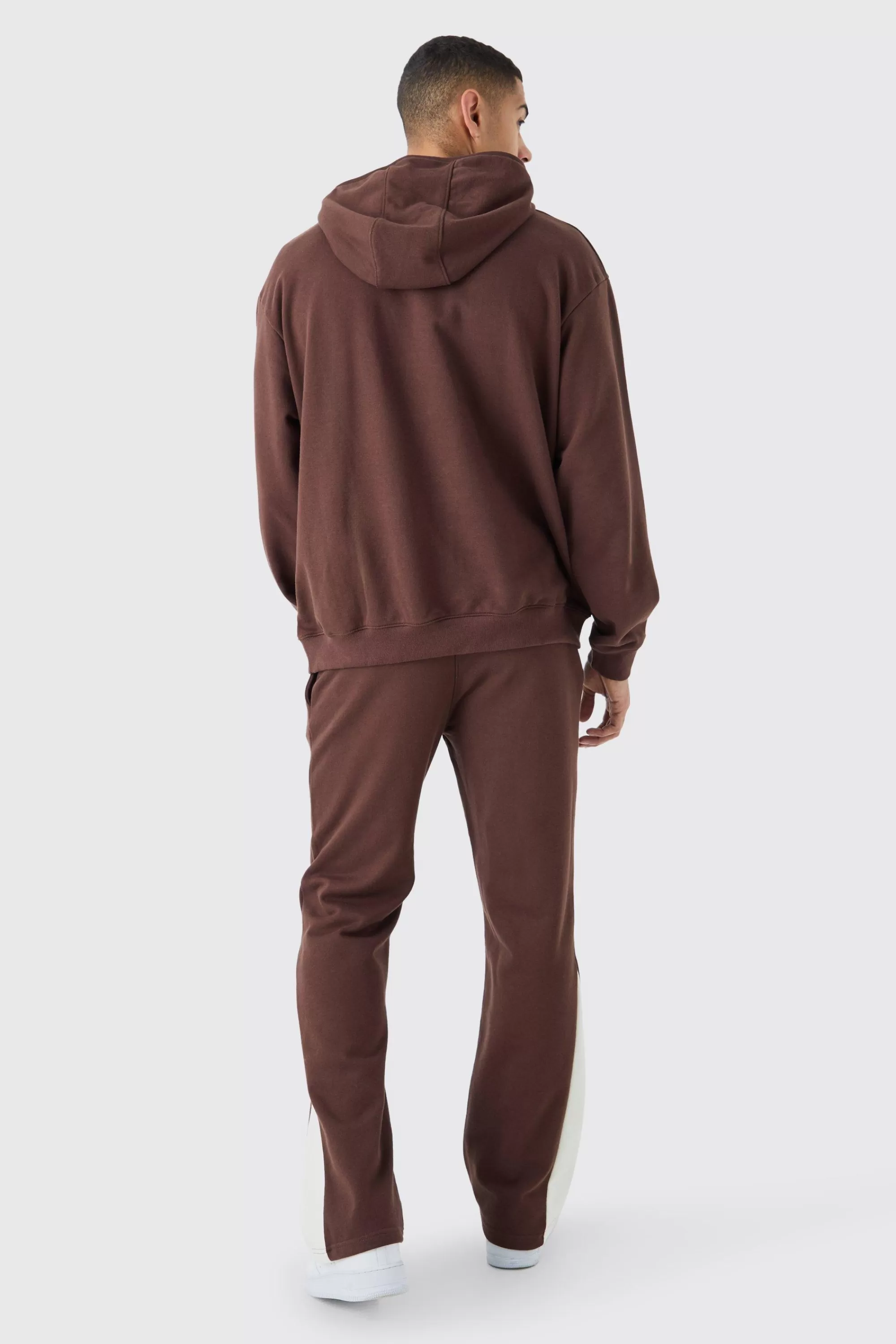 boohooMAN Oversized 1/4 Zip Washed Loopback Hoodie | UK