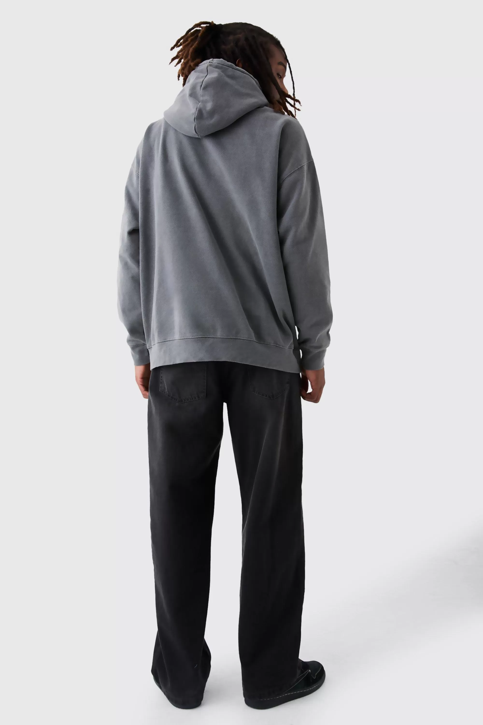 boohooMAN Oversized ACDC Band Wash License Hoodie | UK