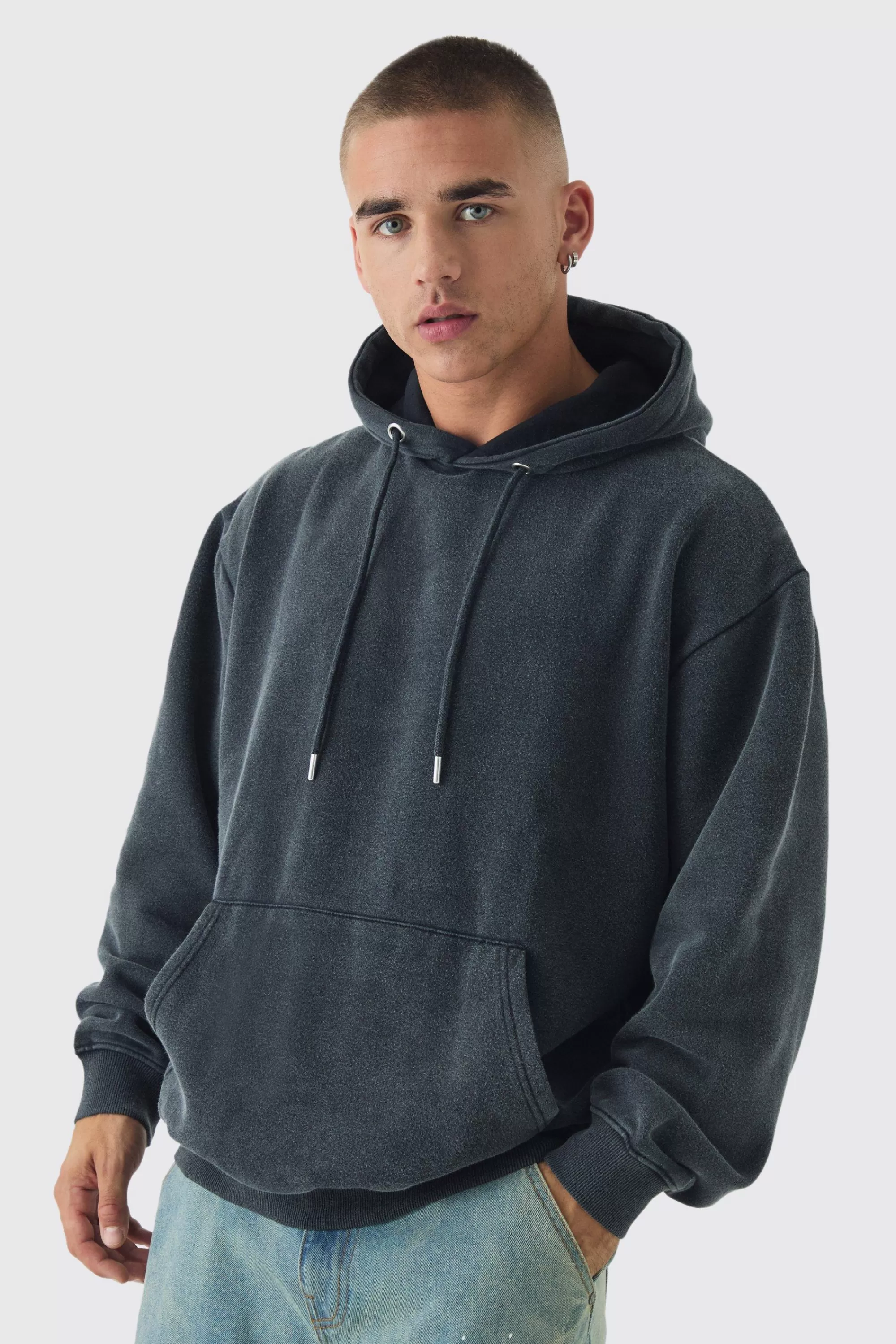 boohooMAN Oversized Acid Wash Hoodie | UK