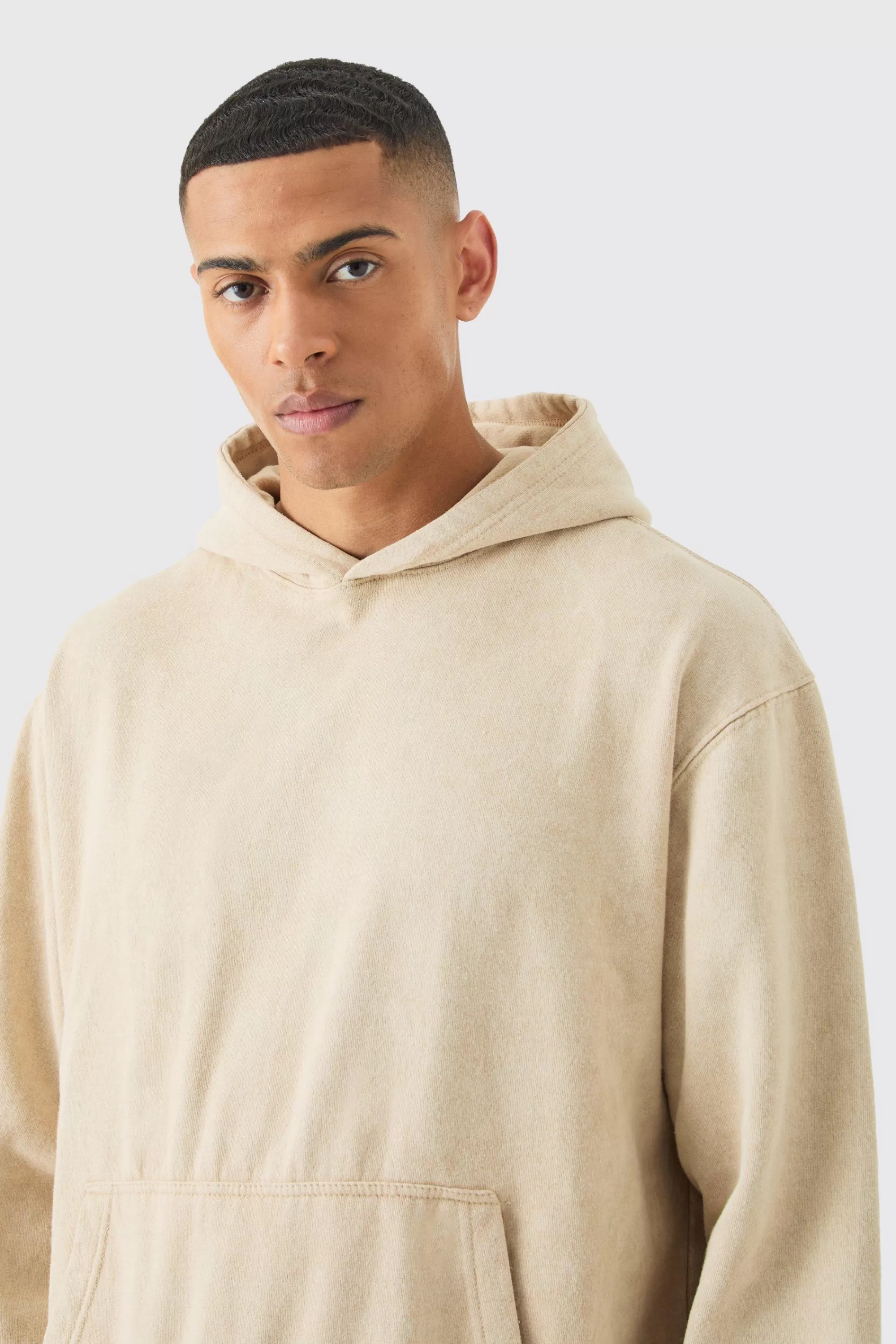 boohooMAN Oversized Acid Wash Official Graphic Hoodie | UK
