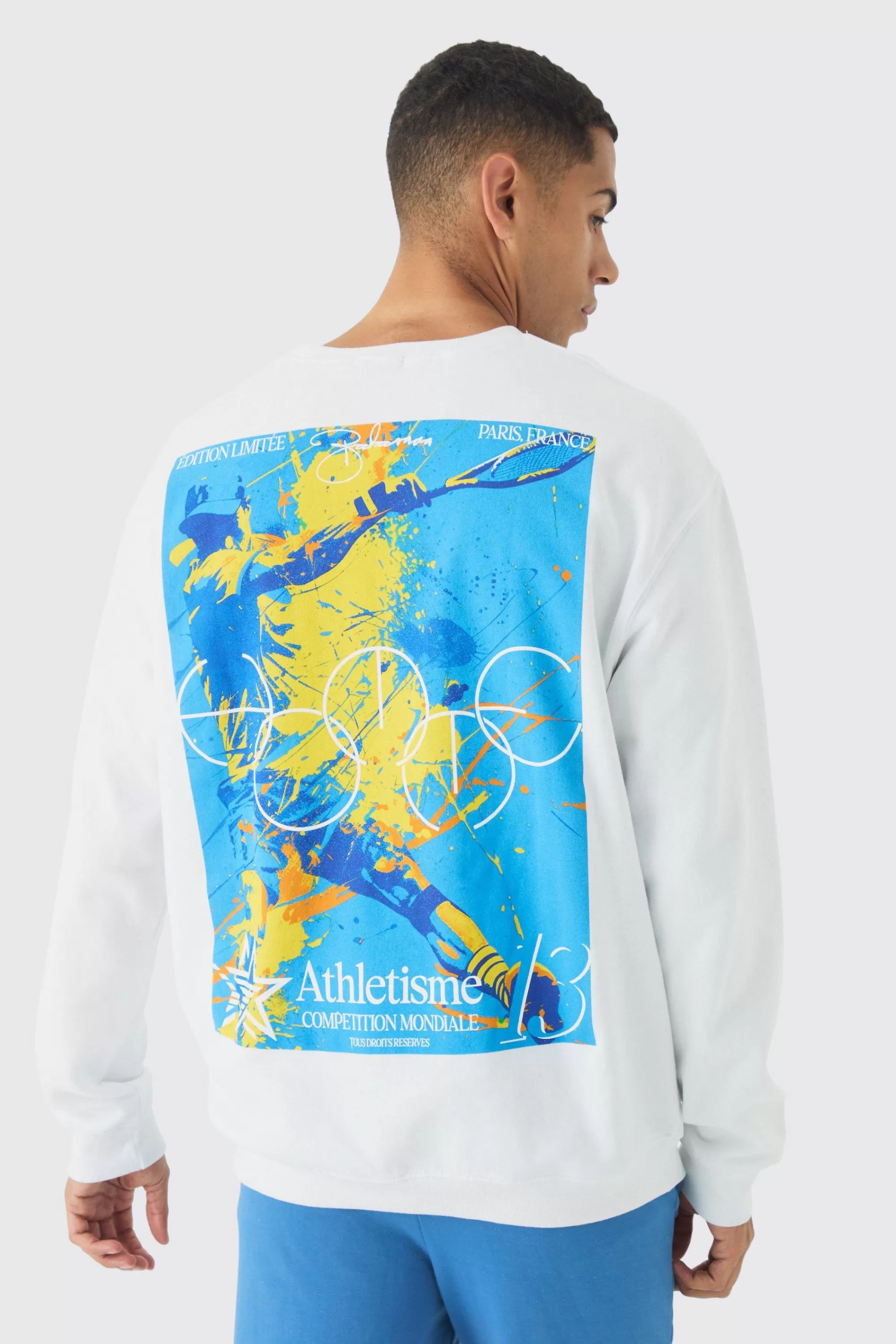 boohooMAN Oversized Back Print Sweatshirt | UK