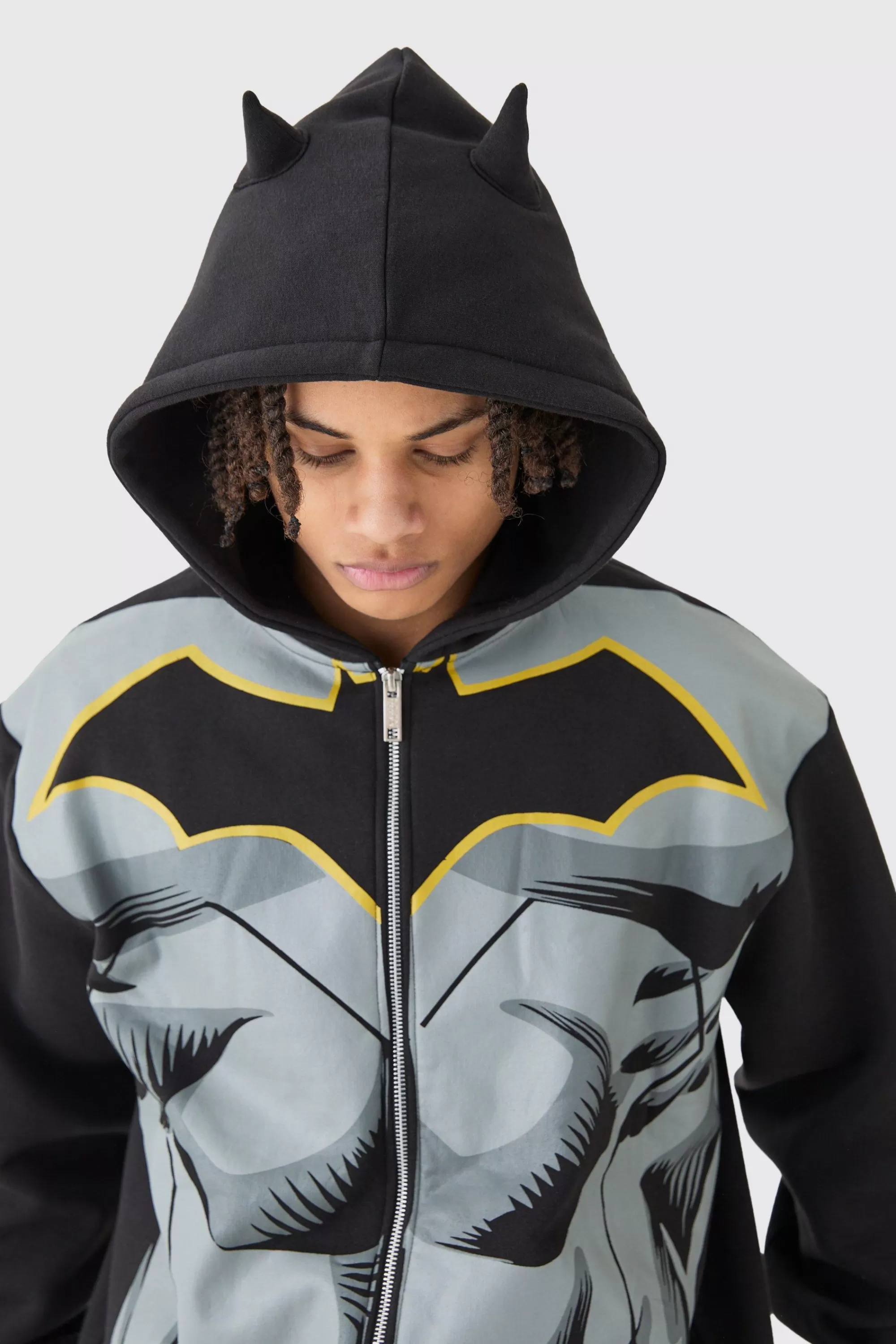 boohooMAN Oversized Batman Zip Up License Hoodie | UK