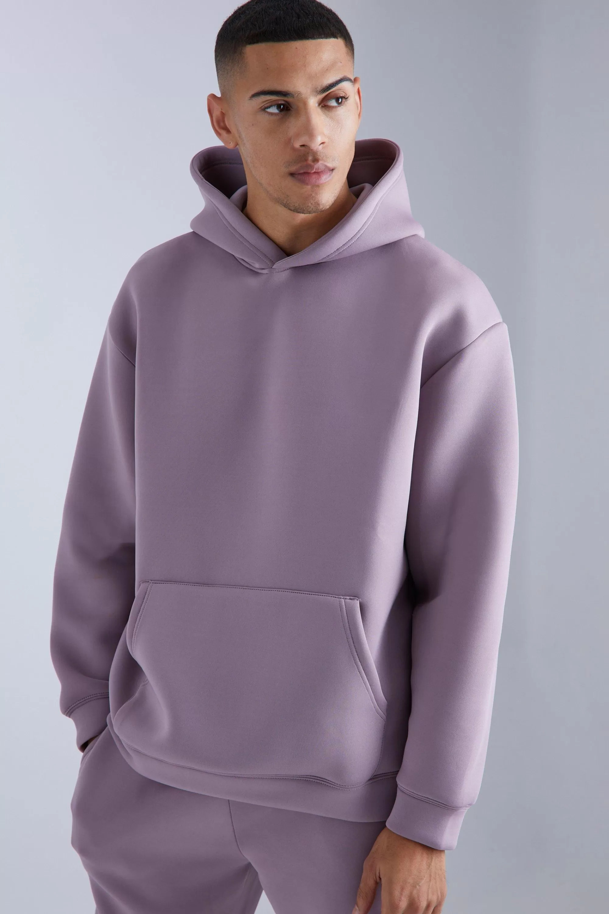 boohooMAN Oversized Bonded Scuba Hooded Tracksuit | UK