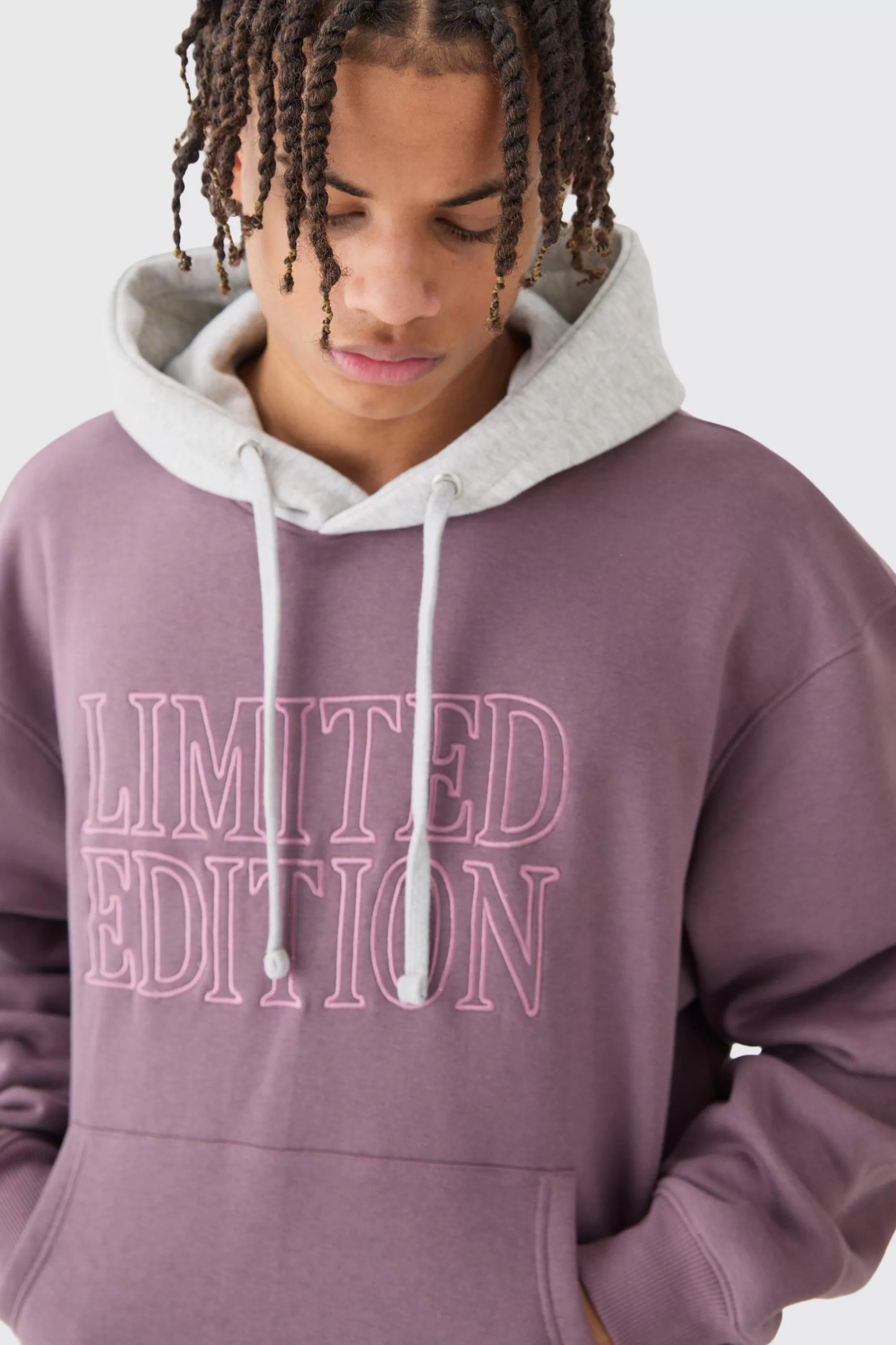 boohooMAN Oversized Boxy 3d Embroidered Edition Hoodie | UK