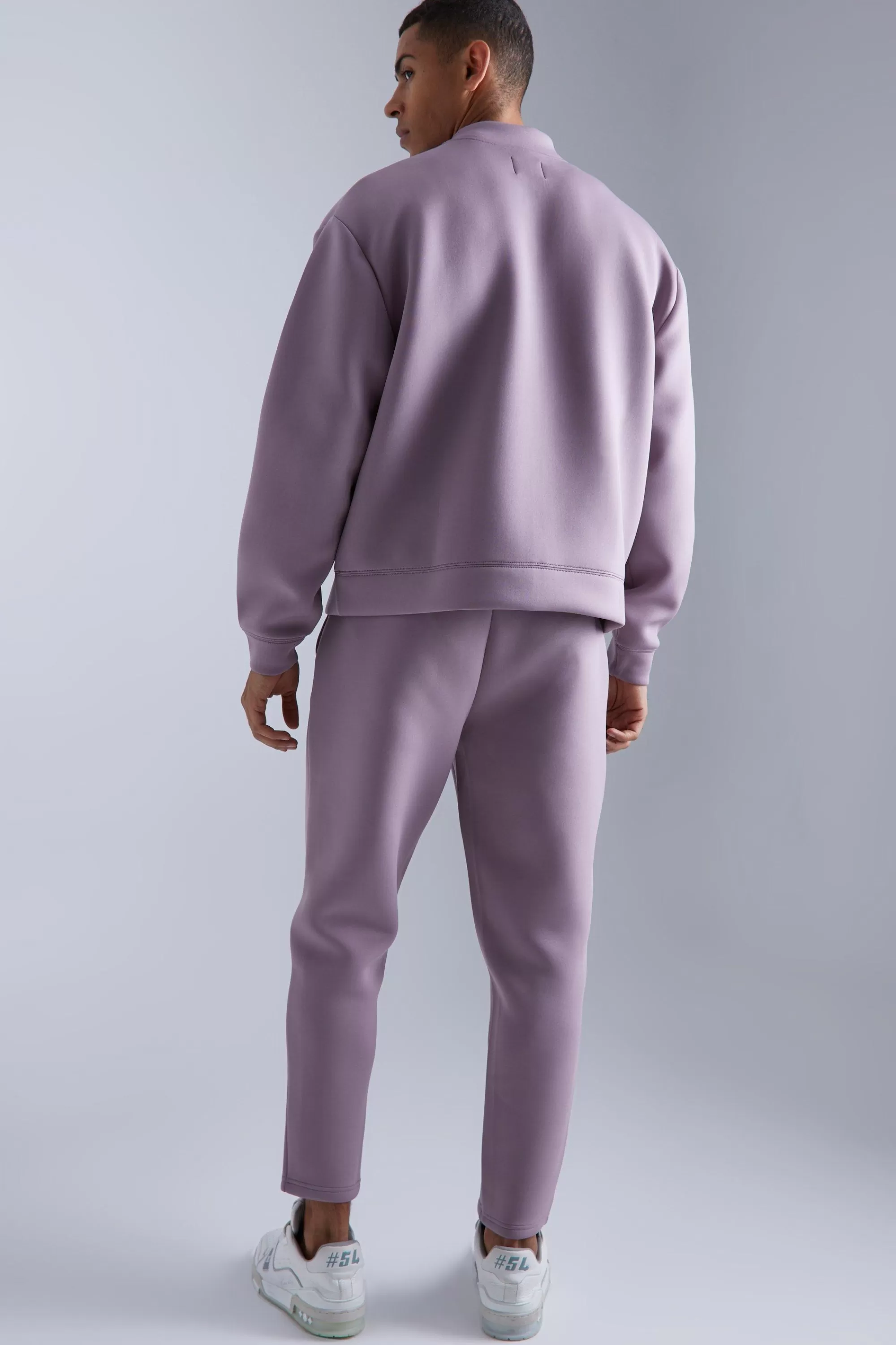 boohooMAN Oversized Boxy Bonded Scuba Bomber Set | UK