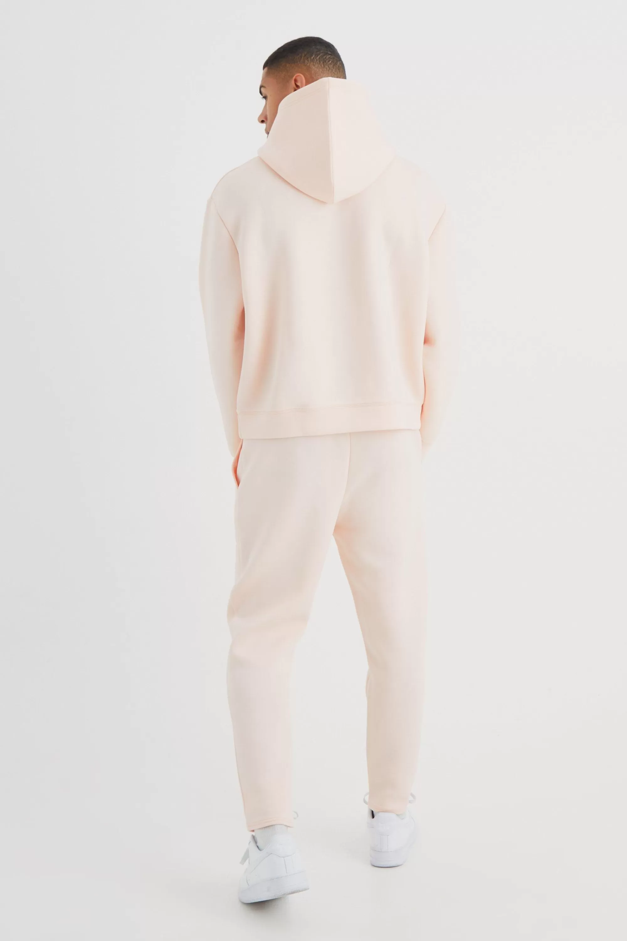boohooMAN Oversized Boxy Bonded Scuba Hooded Tracksuit | UK