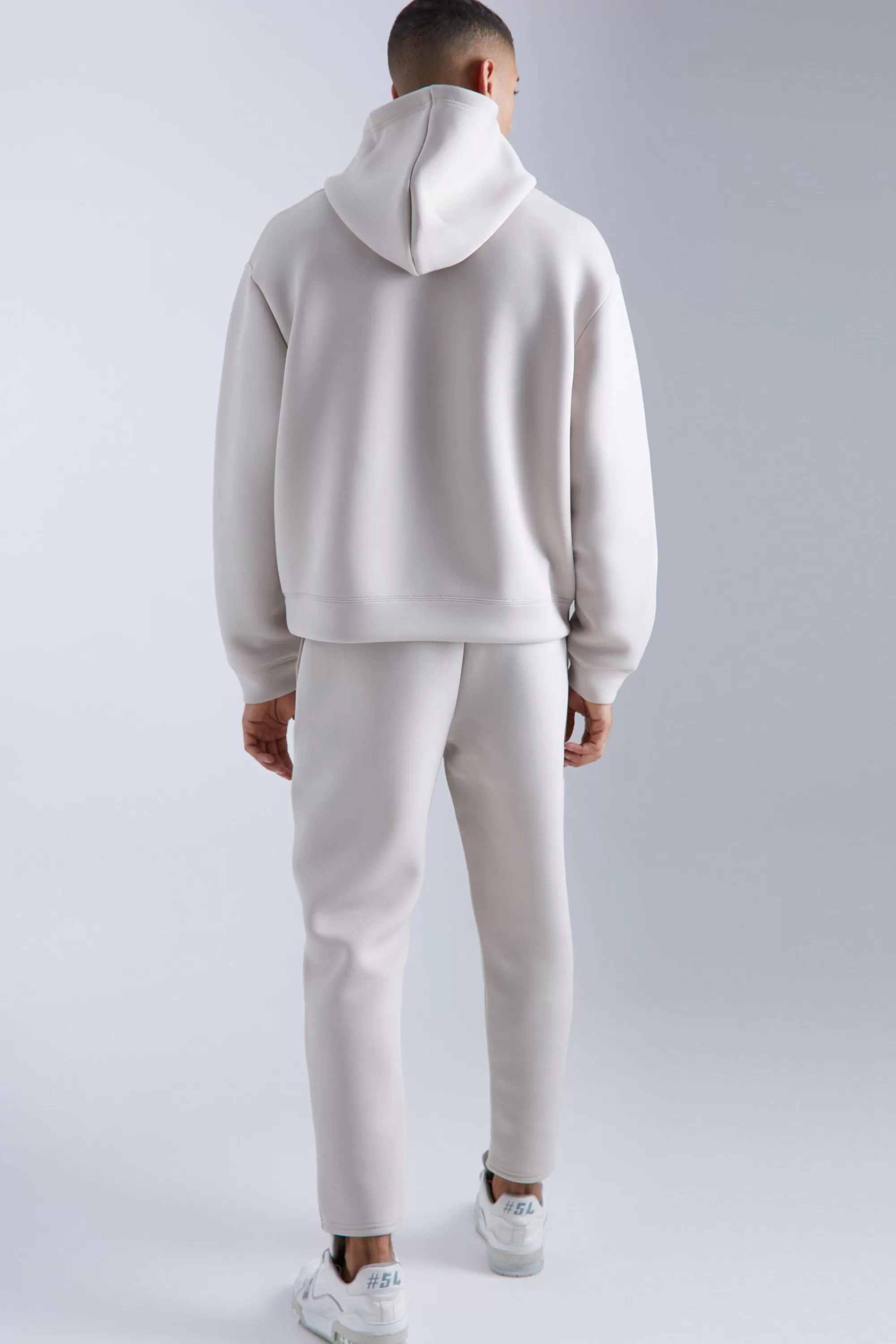 boohooMAN Oversized Boxy Bonded Scuba Hoodie | UK