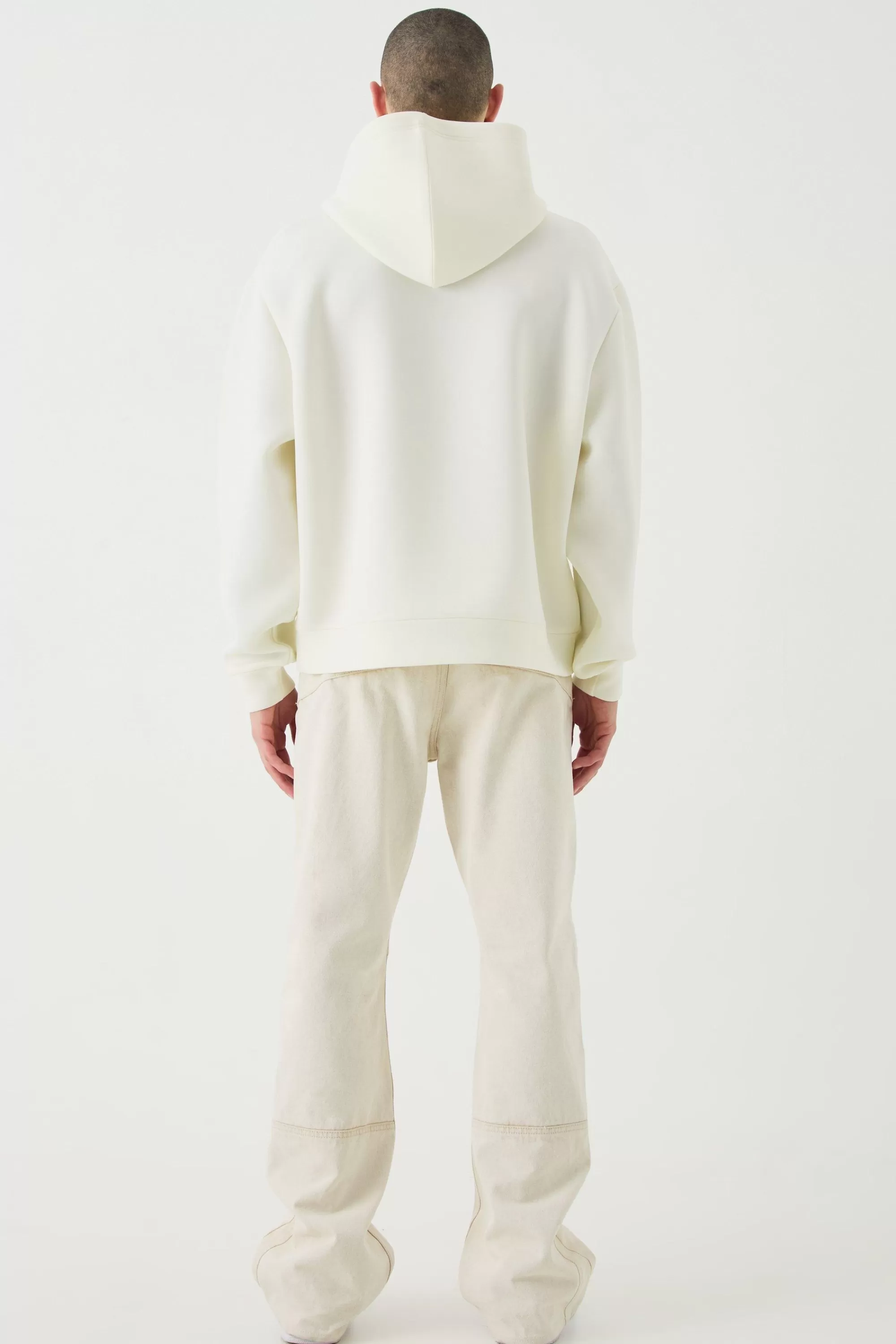 boohooMAN Oversized Boxy Bonded Scuba Hoodie | UK
