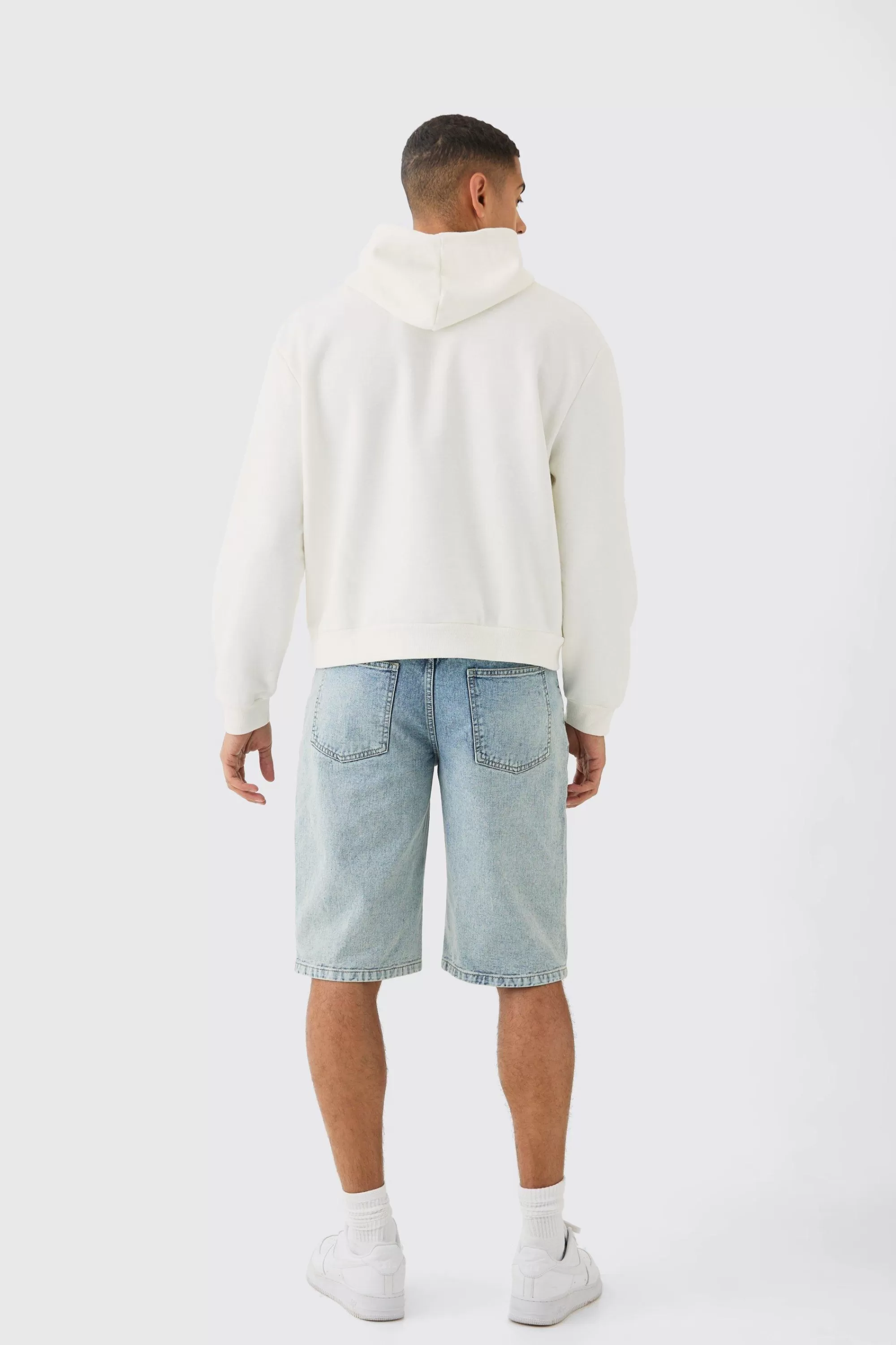 boohooMAN Oversized Boxy Borg Applique Hoodie | UK