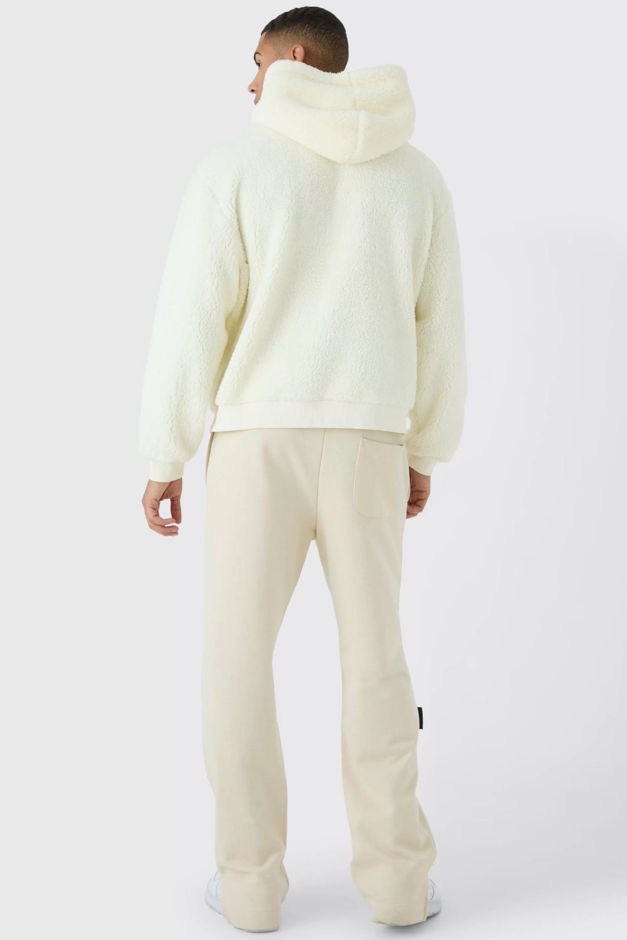 boohooMAN Oversized Boxy Borg Over The Head Hoodie | UK