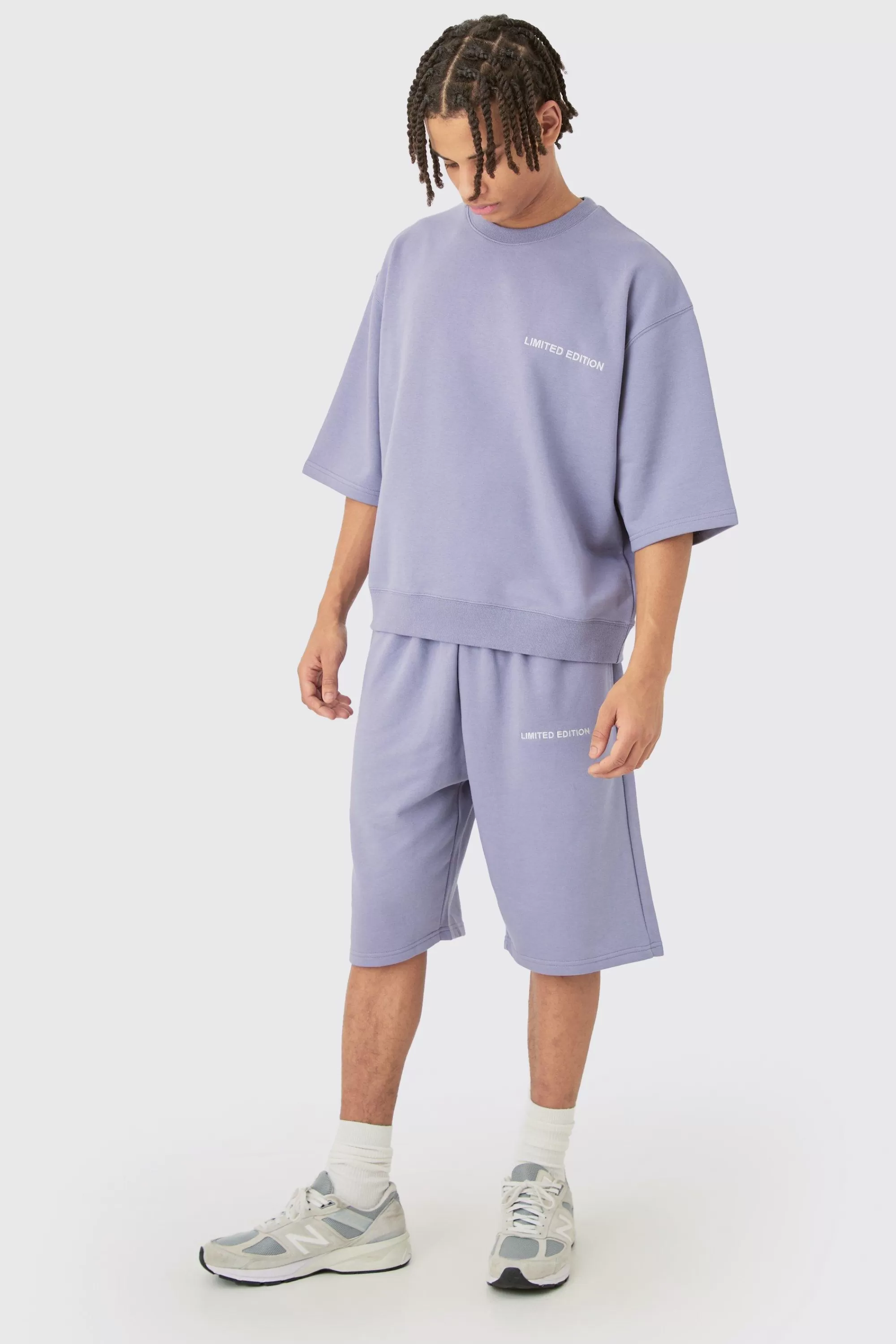 boohooMAN Oversized Boxy Half Sleeve Short Tracksuit | UK