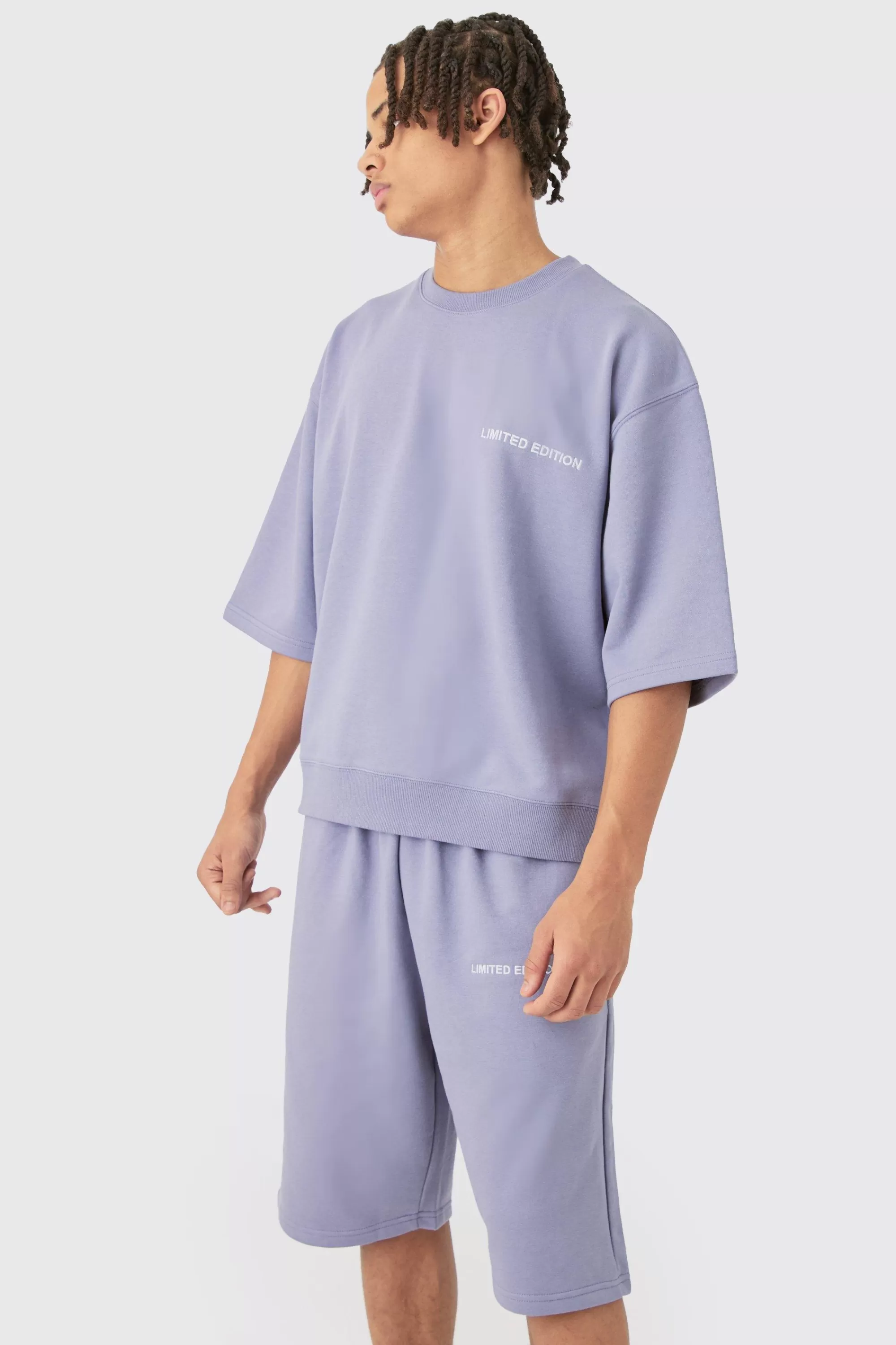 boohooMAN Oversized Boxy Half Sleeve Short Tracksuit | UK