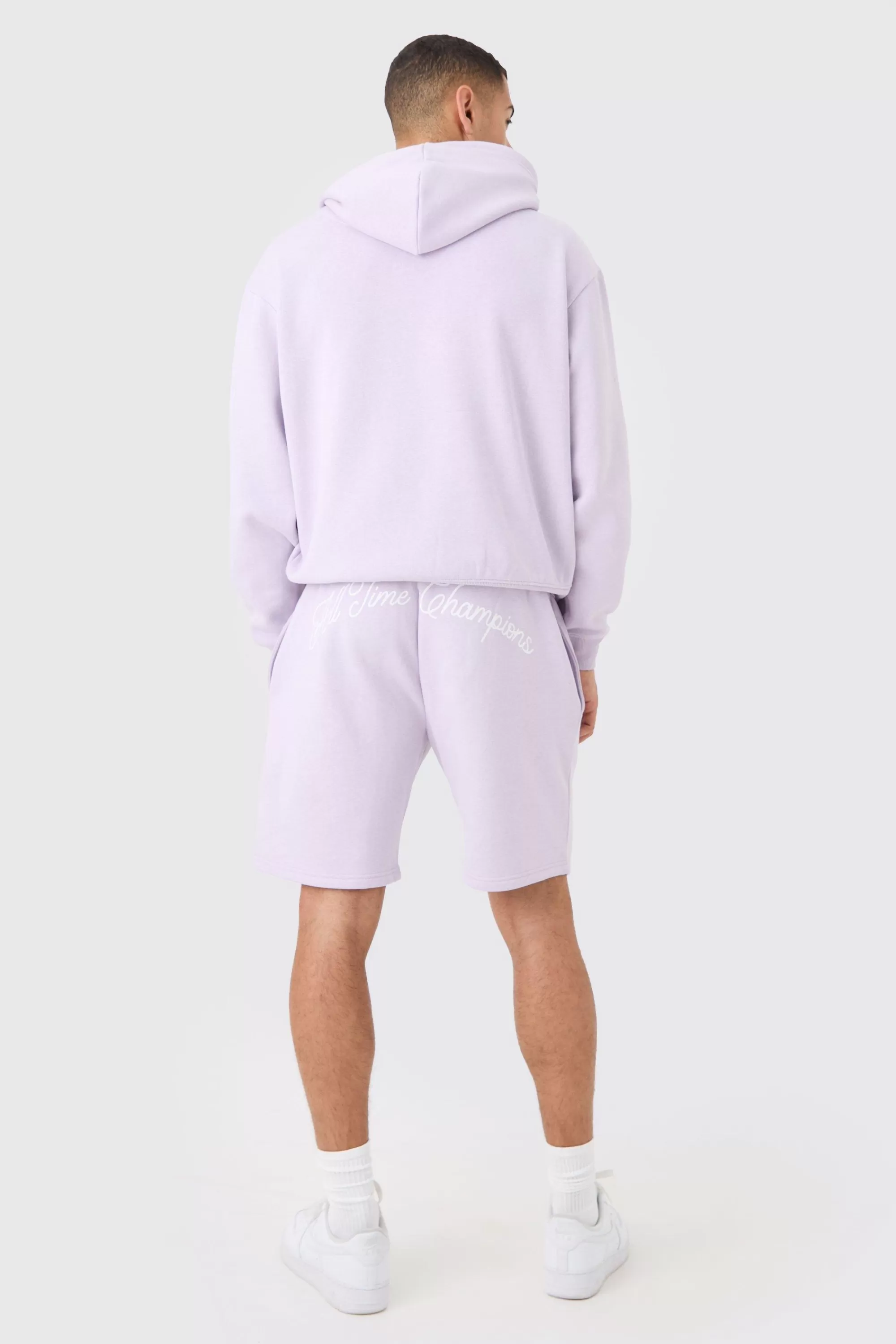 boohooMAN Oversized Boxy Homme Hooded Short Tracksuit | UK