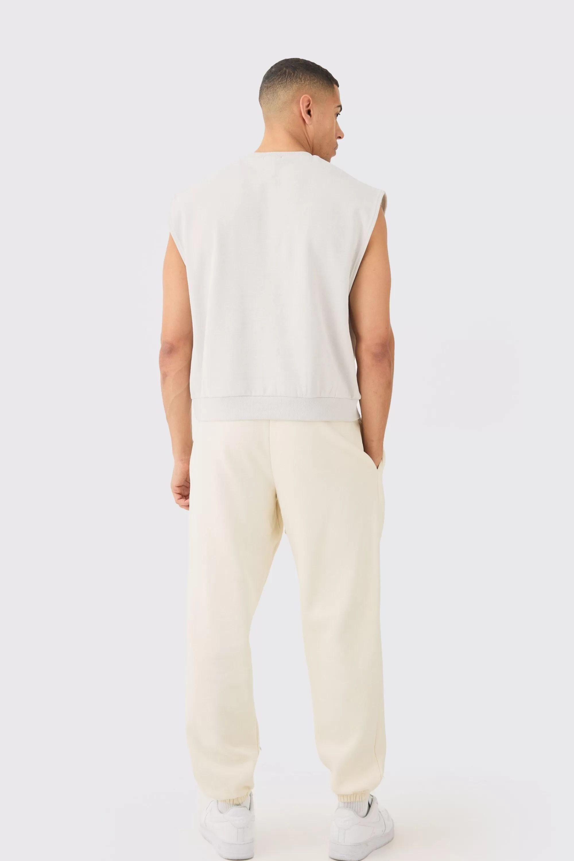 boohooMAN Oversized Boxy Jersey Sweat Tank | UK