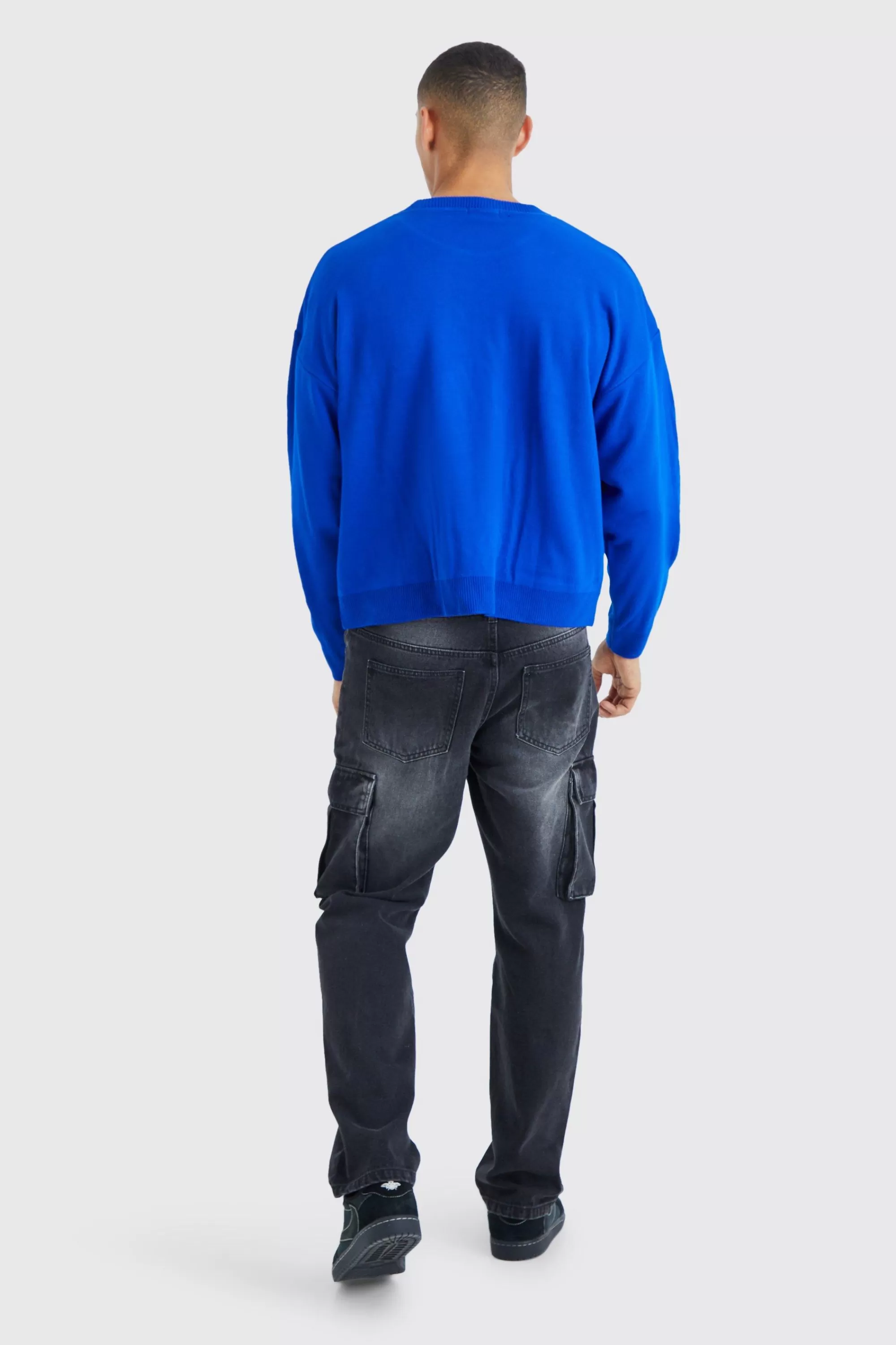 boohooMAN Oversized Boxy Make Money Knit Jumper | UK