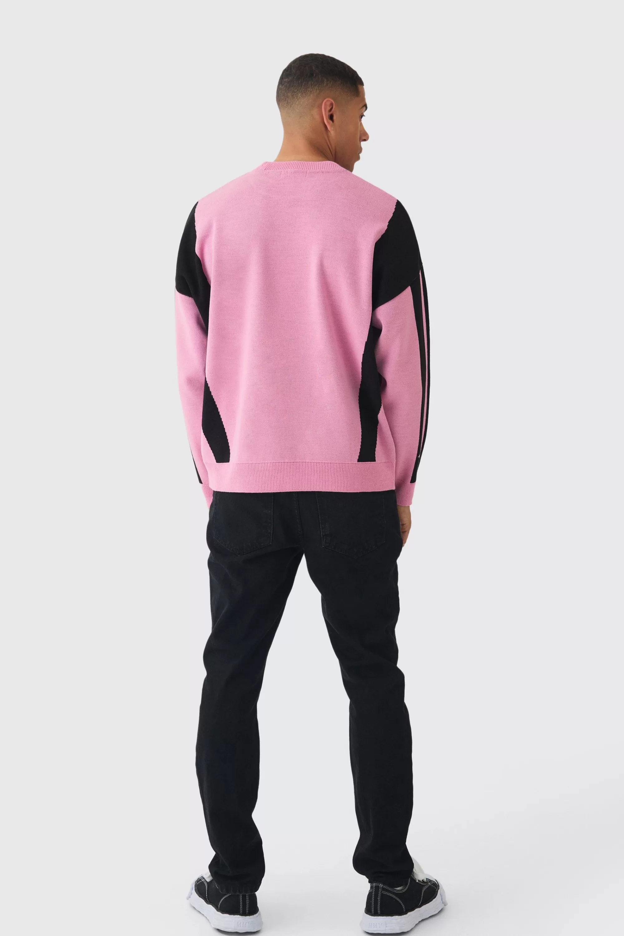 boohooMAN Oversized Boxy Moto Jumper In | UK