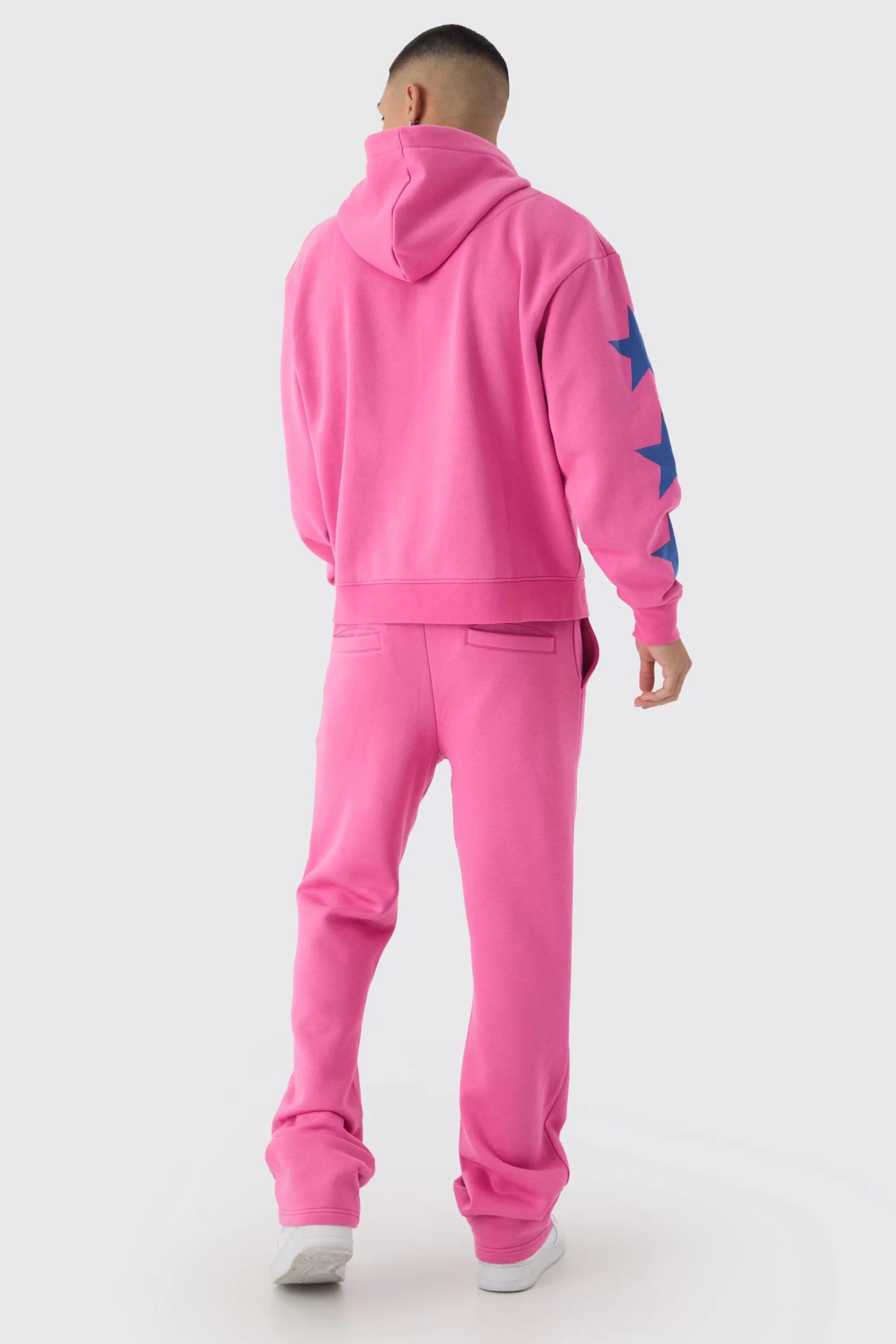 boohooMAN Oversized Boxy Off Season Puff Printed Hooded Tracksuit | UK