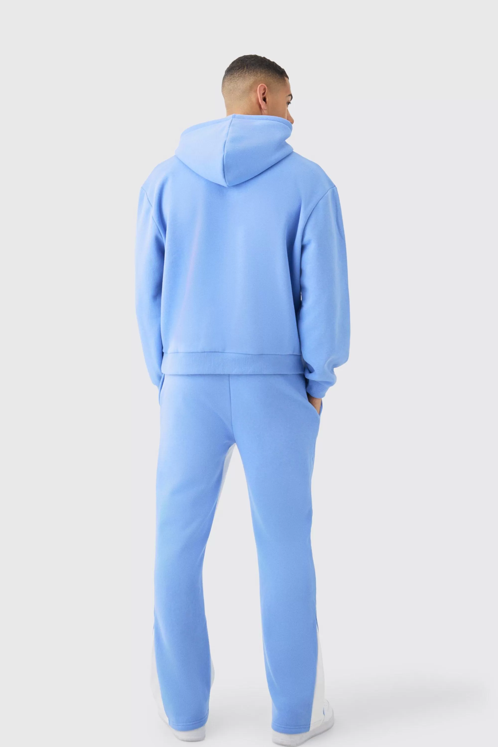 boohooMAN Oversized Boxy Paint Splatter Homme Gusset Tracksuit | UK