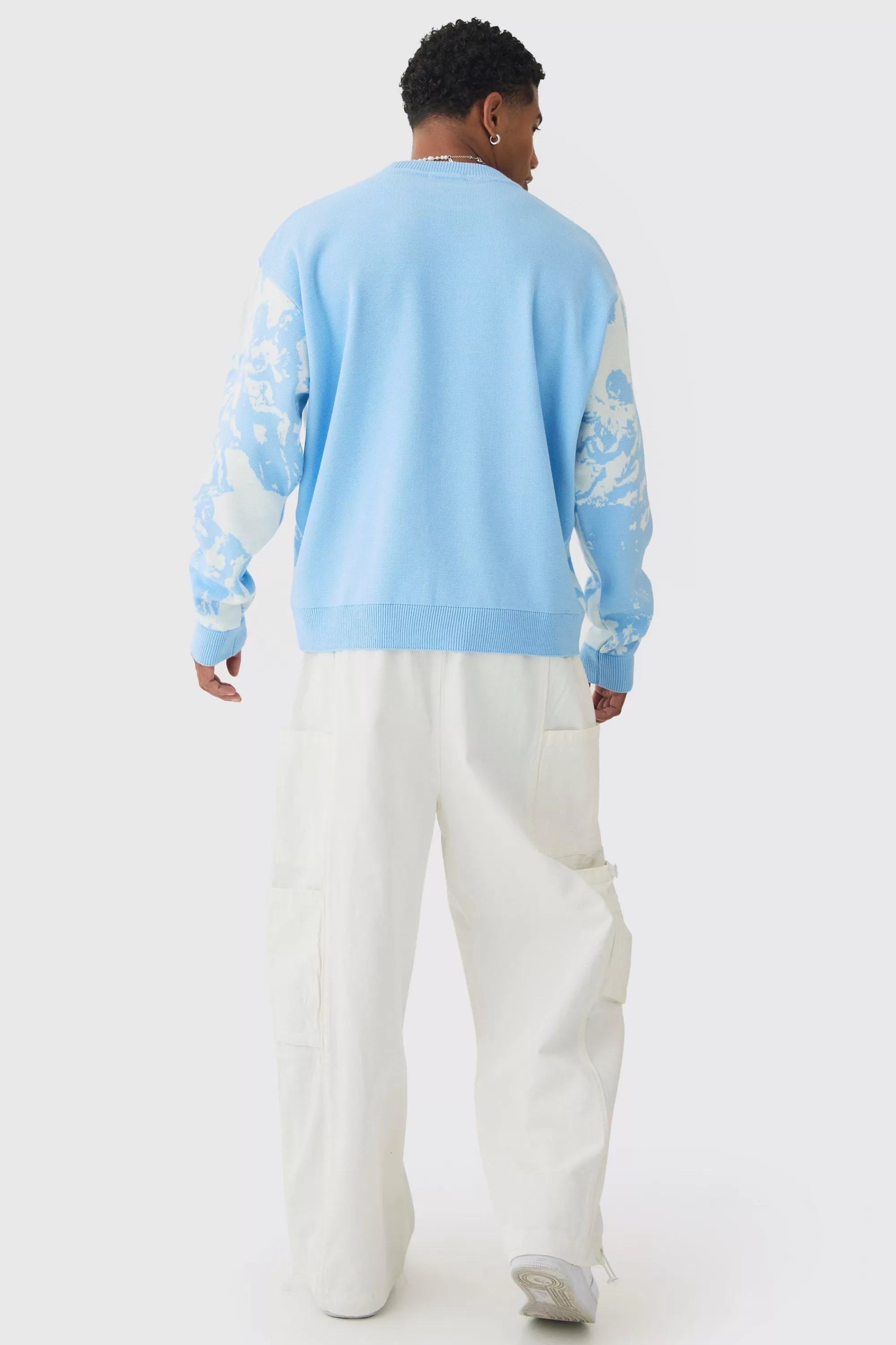 boohooMAN Oversized Boxy Renaissance Graphic Knit Jumper | UK