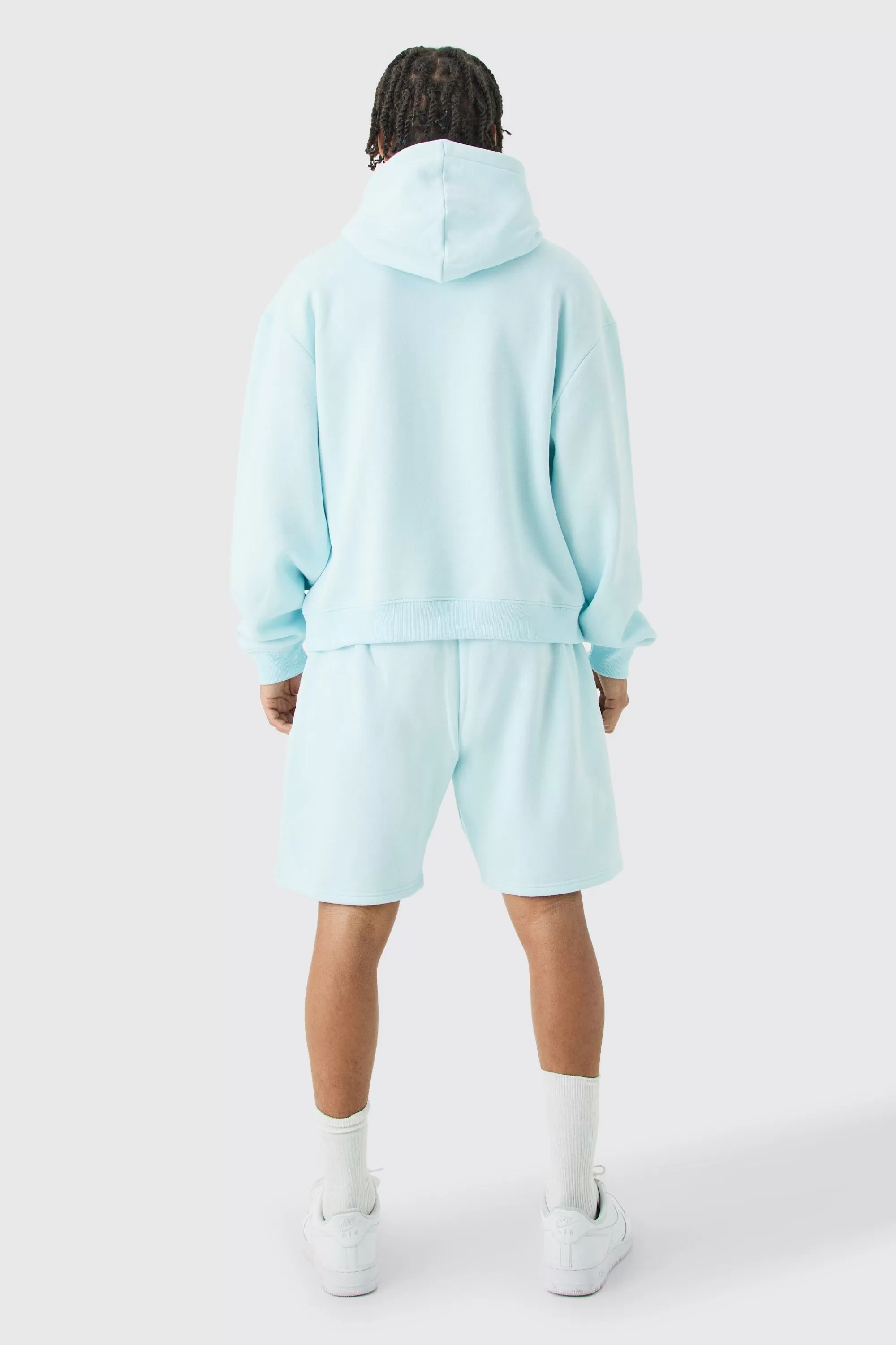 boohooMAN Oversized Boxy Seam Detail Short Tracksuit | UK