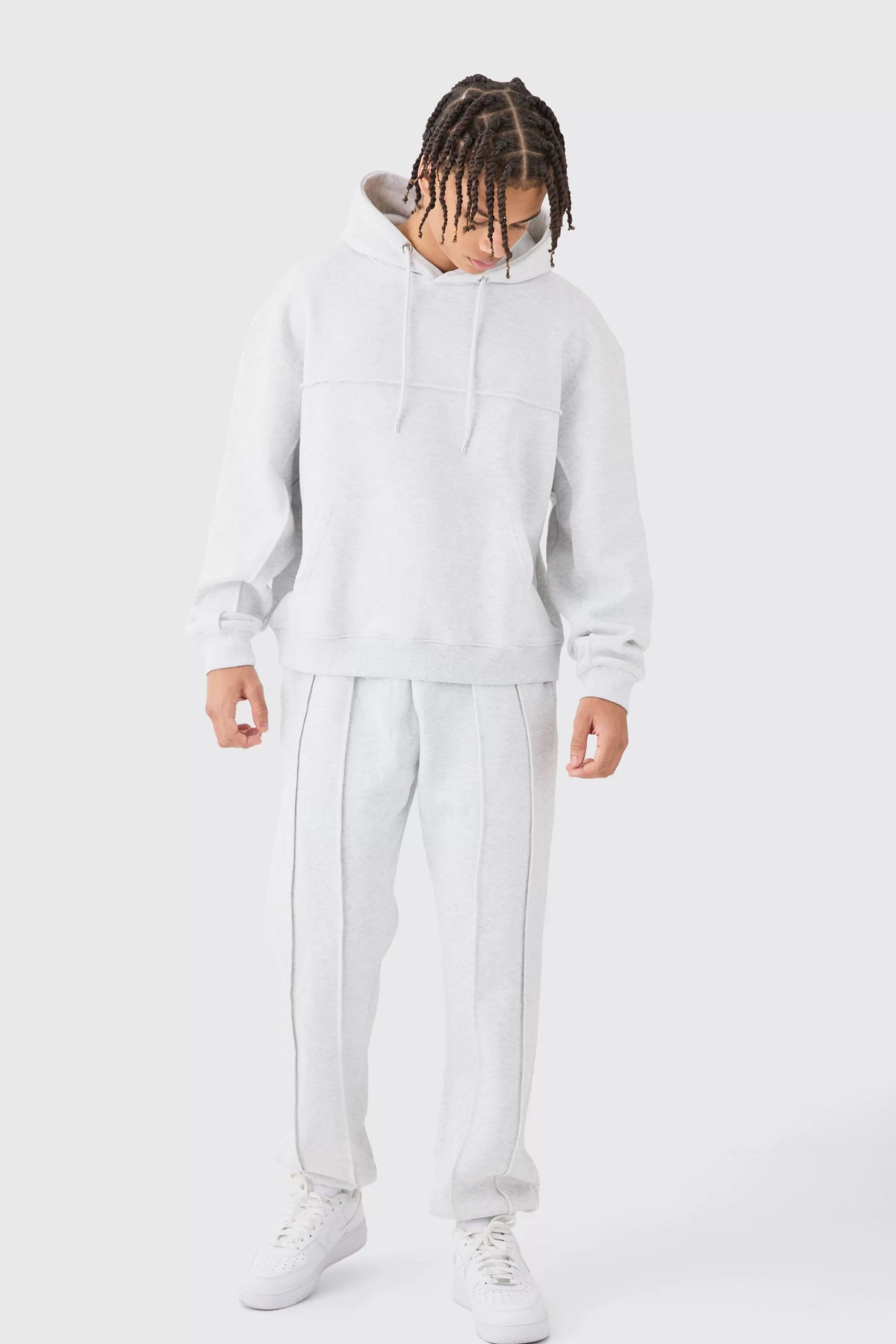 boohooMAN Oversized Boxy Seam Detail Tracksuit | UK