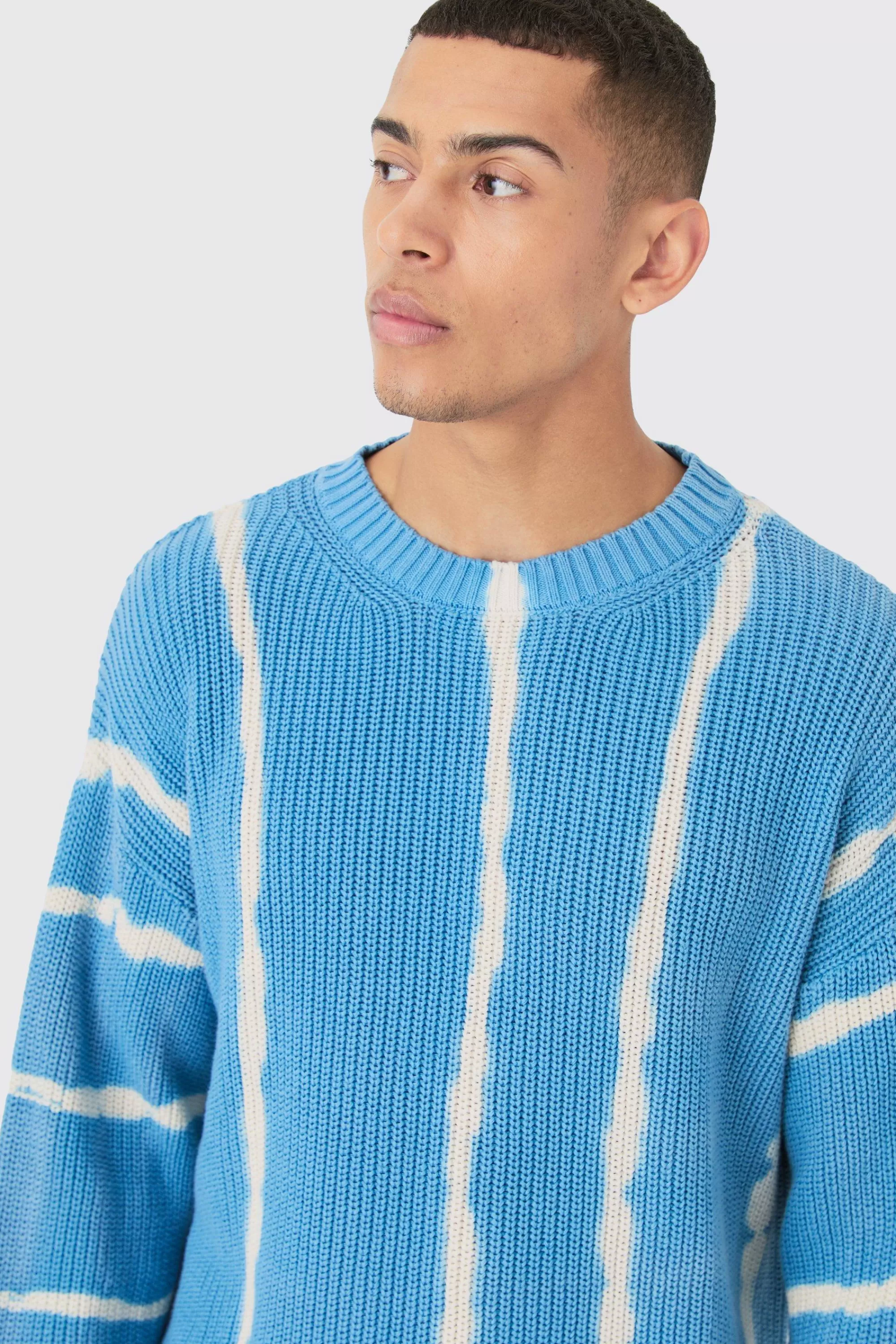boohooMAN Oversized Boxy Stone Wash Jumper In | UK