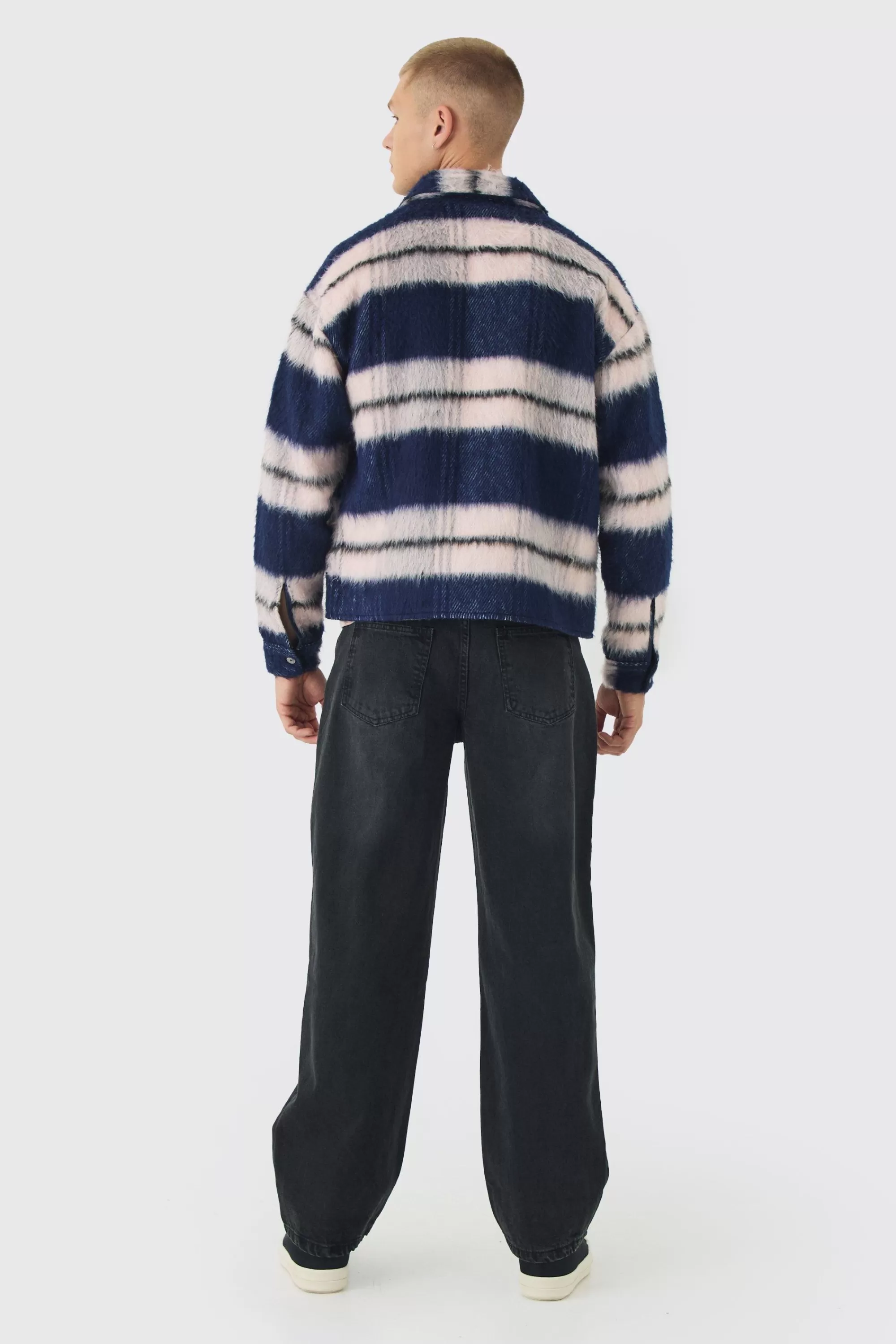 boohooMAN Oversized Brushed Check Overshirt | UK