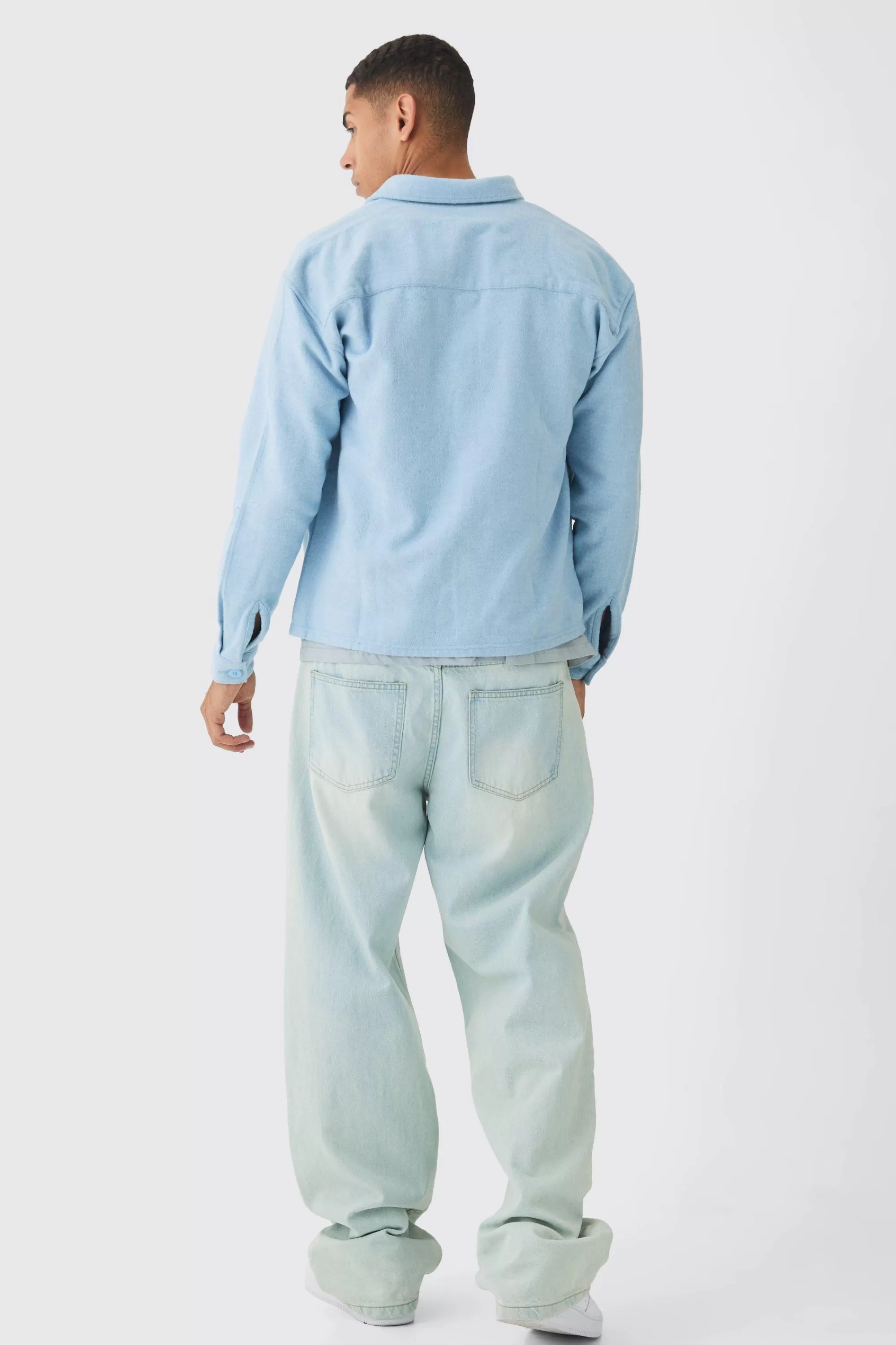 boohooMAN Oversized Brushed Overshirt | UK