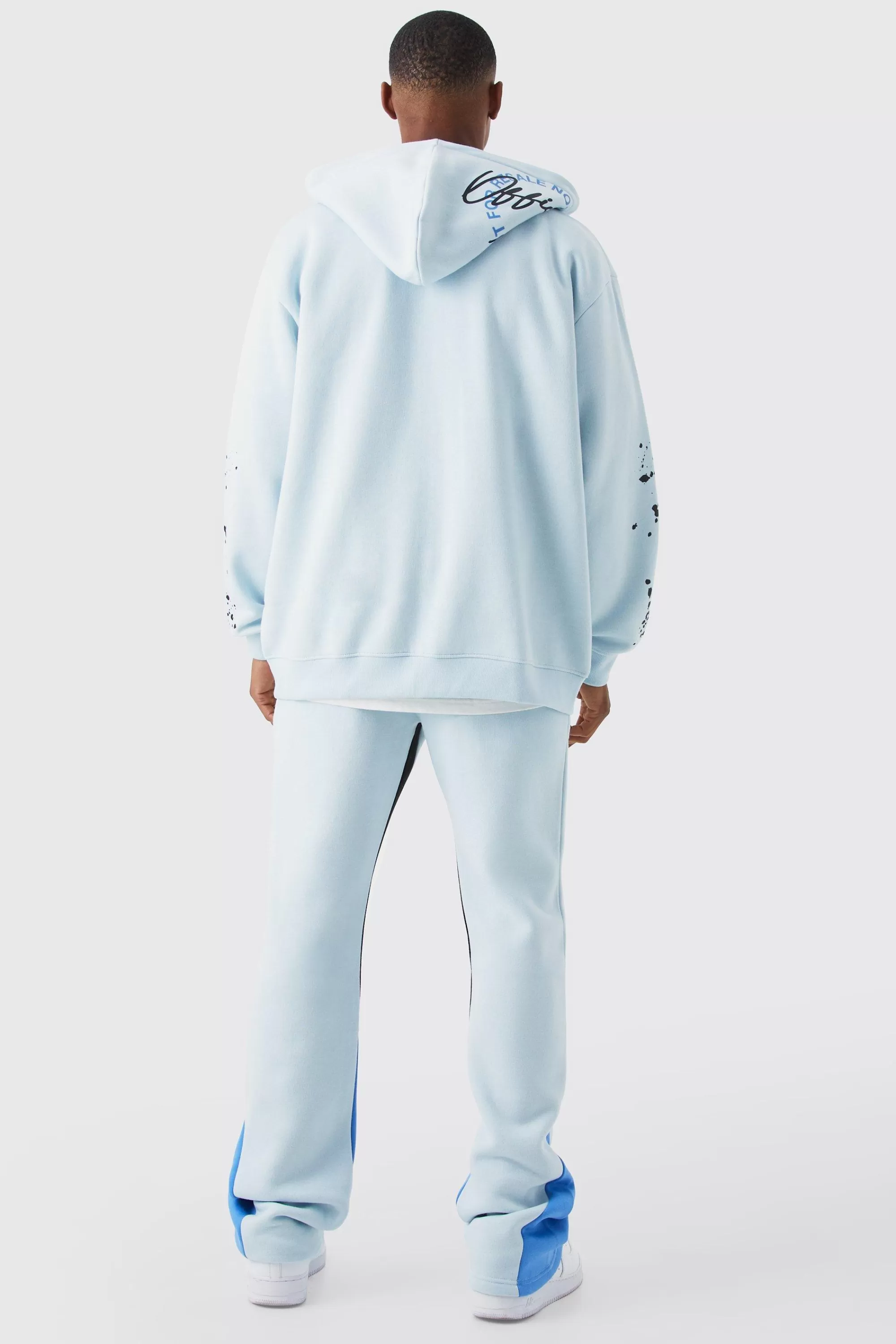 boohooMAN Oversized Graffiti Paint Splatter Tracksuit | UK