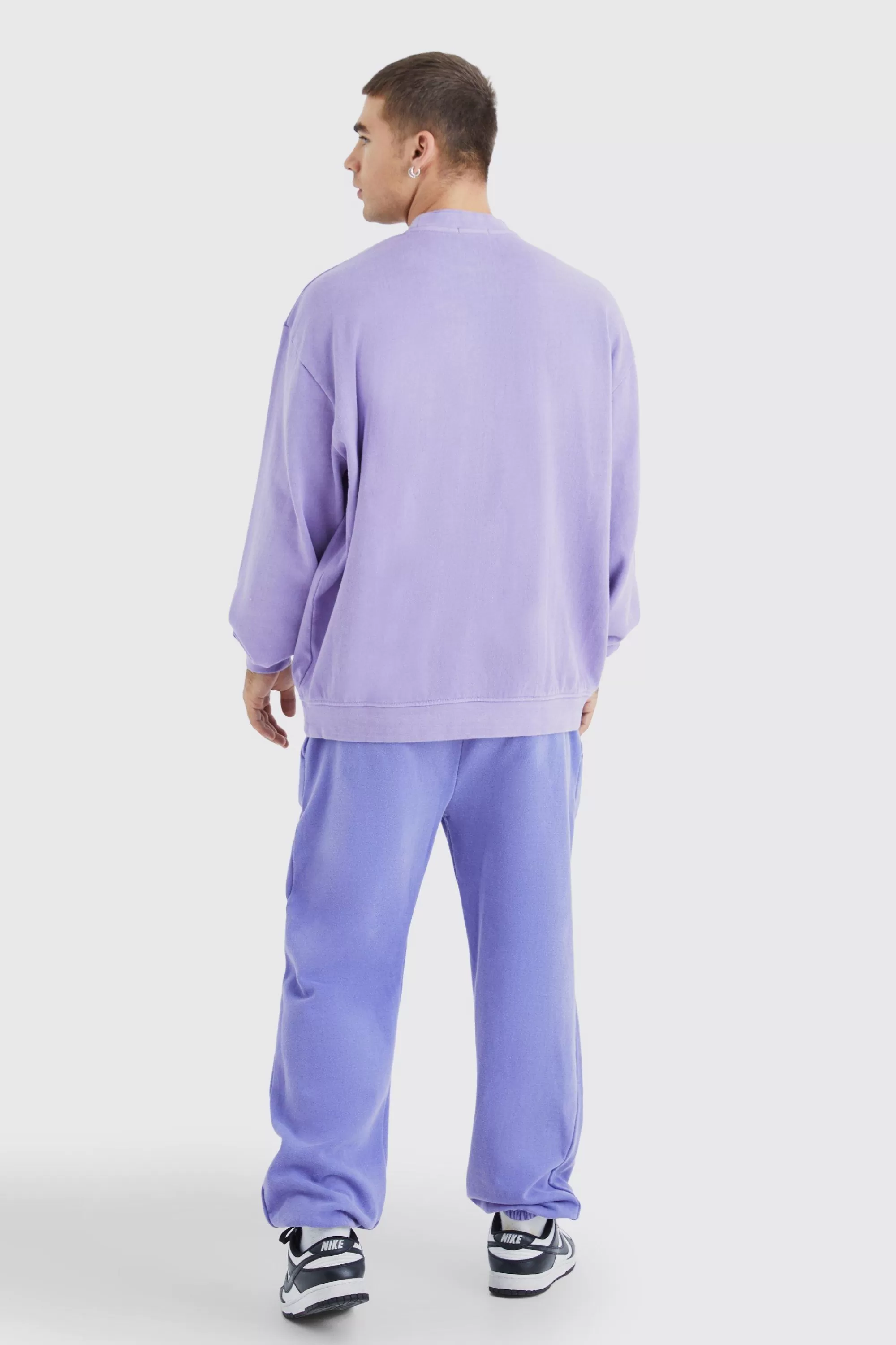 boohooMAN Oversized Heavy Washed Double Neck Sweatshirt | UK