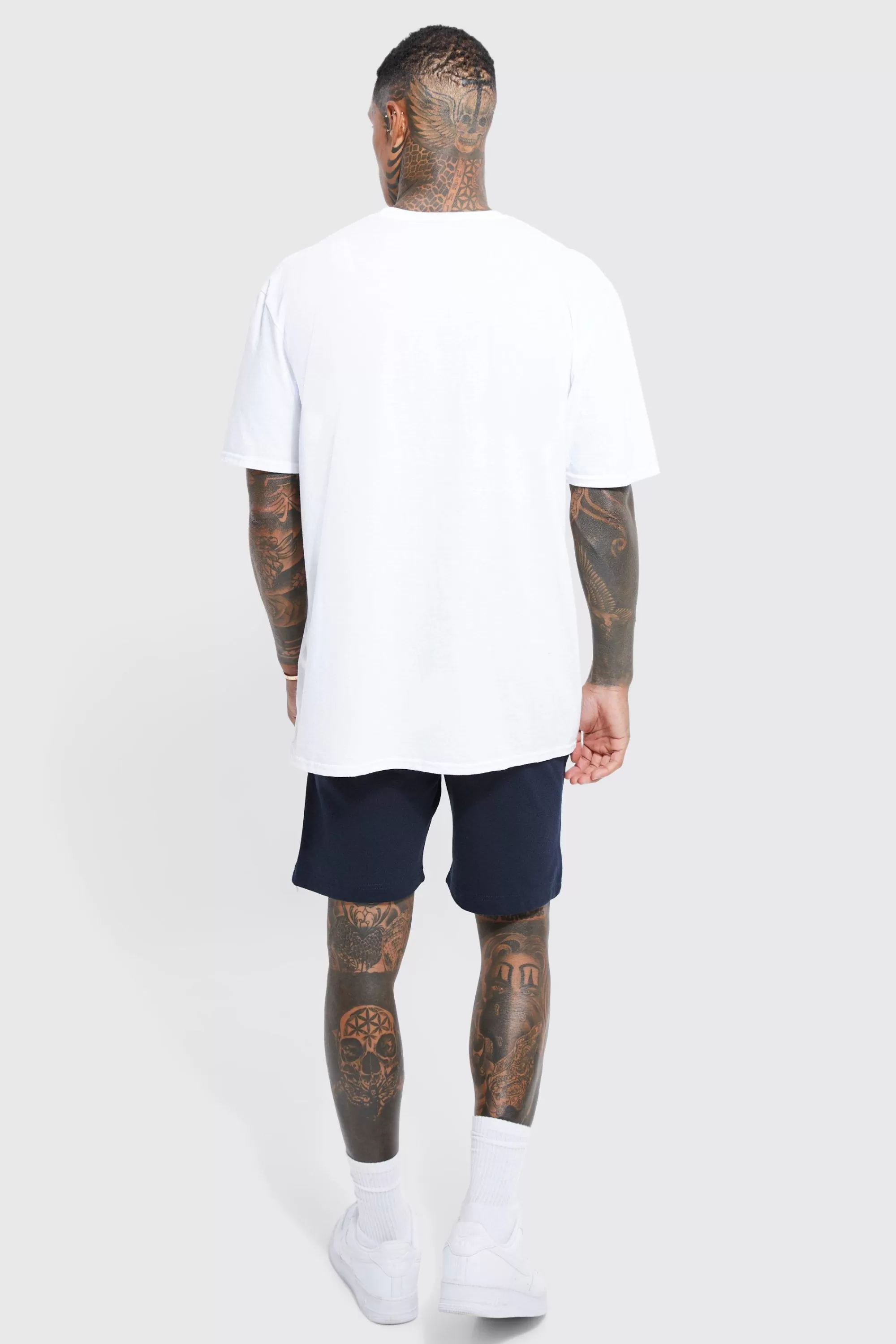 boohooMAN Oversized Homme Infill Print T-shirt Set | UK
