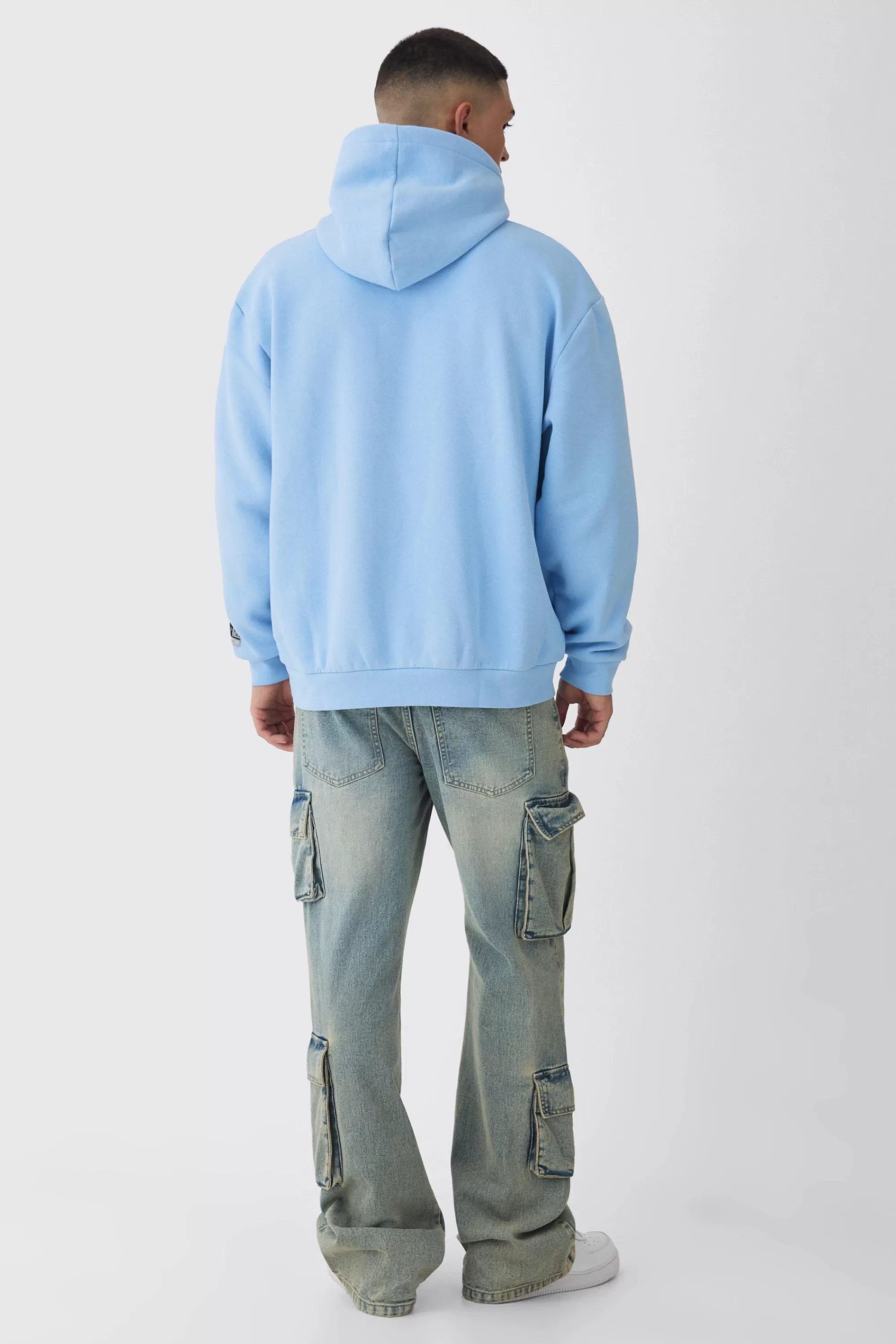 boohooMAN Oversized Homme Printed Varsity Sweatshirt | UK