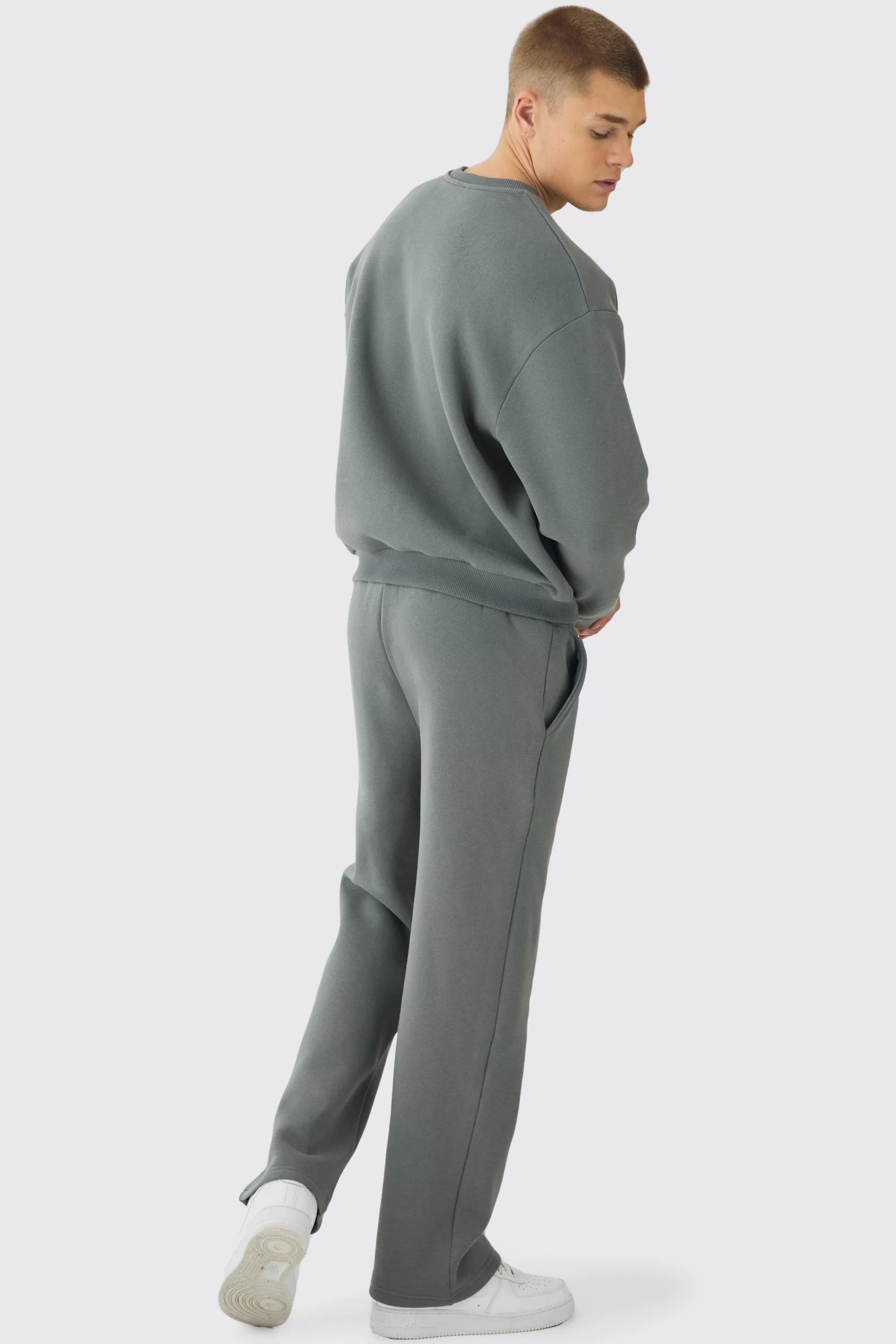 boohooMAN Oversized Homme Printed Varsity Sweatshirt Tracksuit | UK