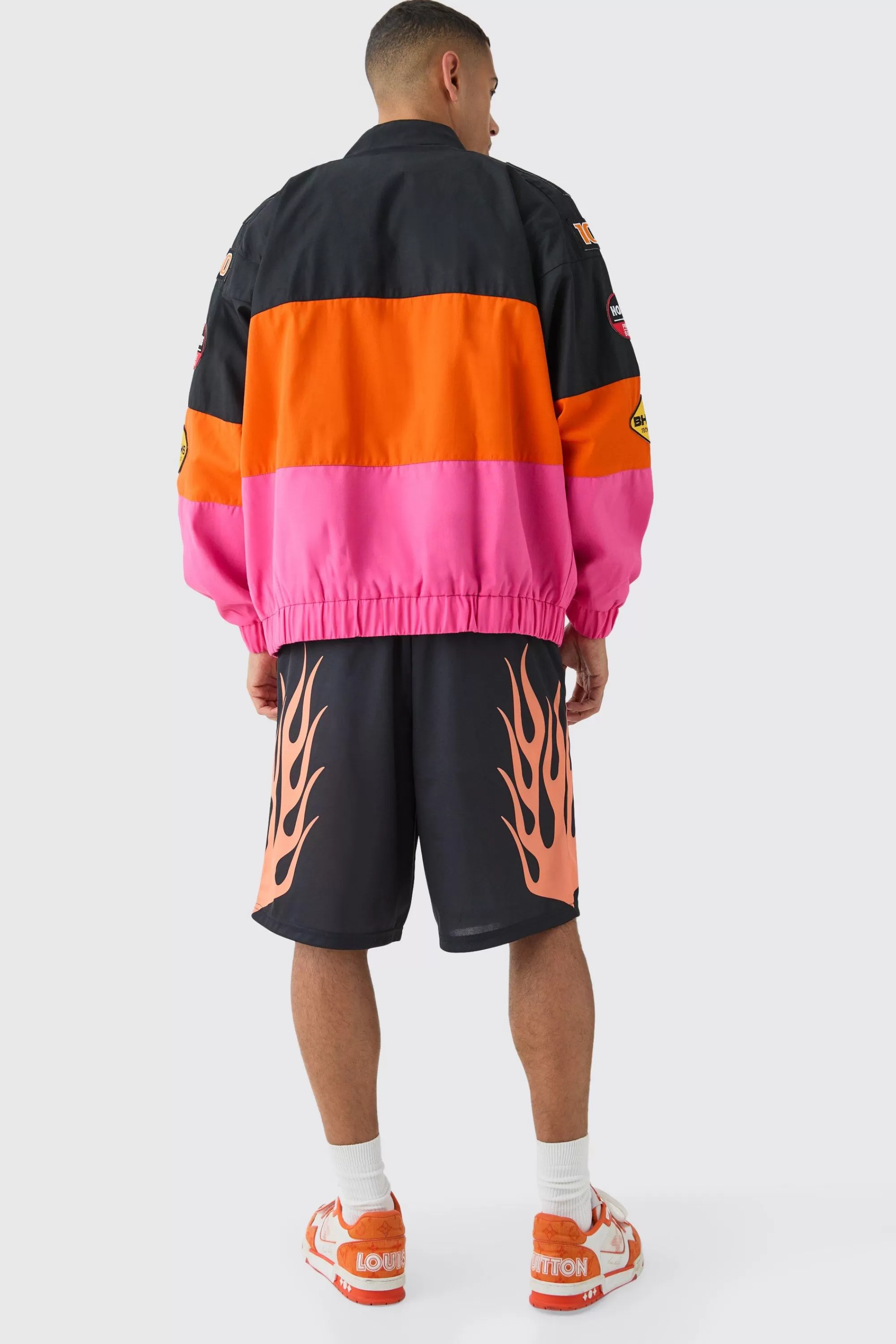 boohooMAN Oversized Homme Twill Moto Jacket In | UK