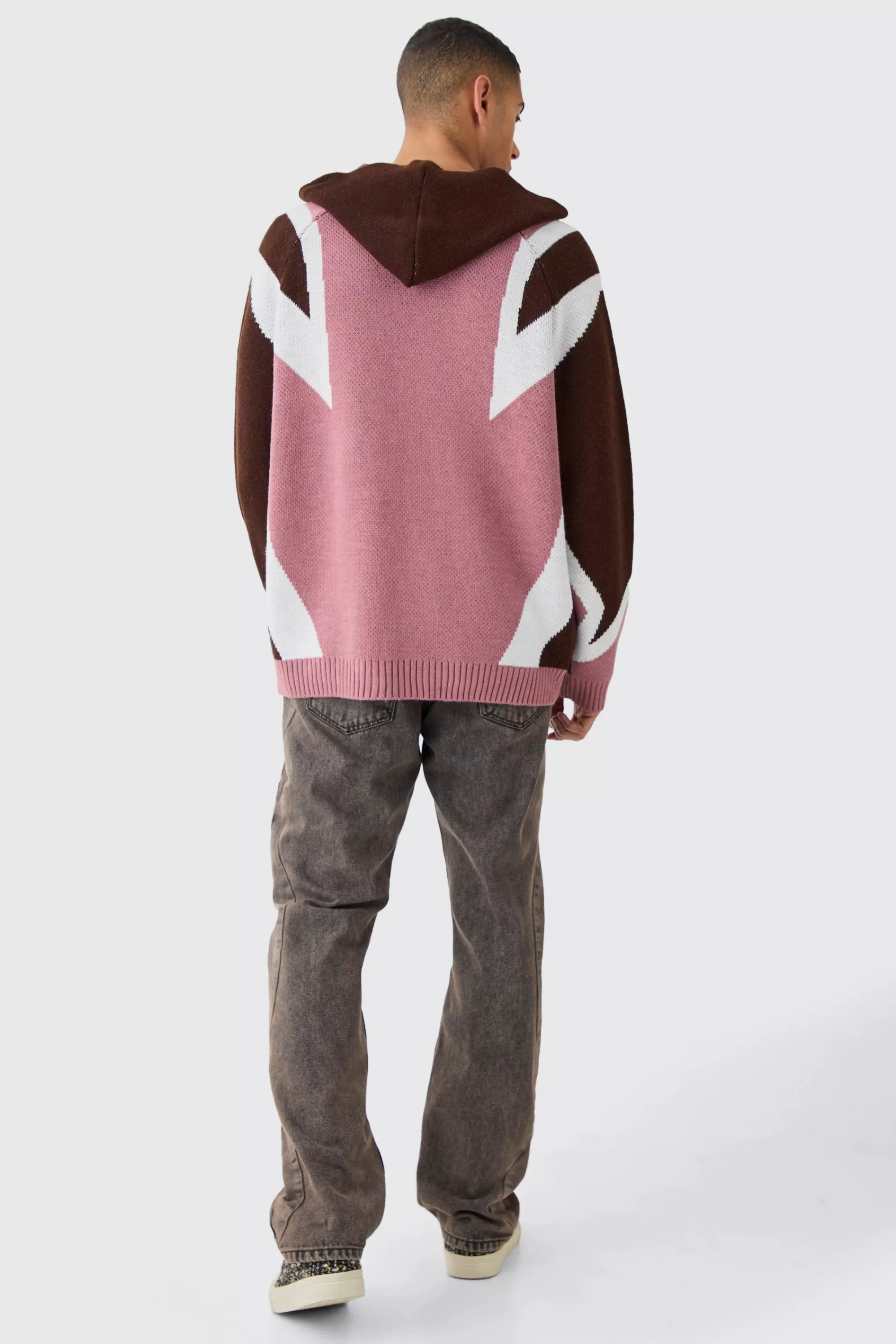 boohooMAN Oversized Lace Up Hockey Jumper With Hood | UK
