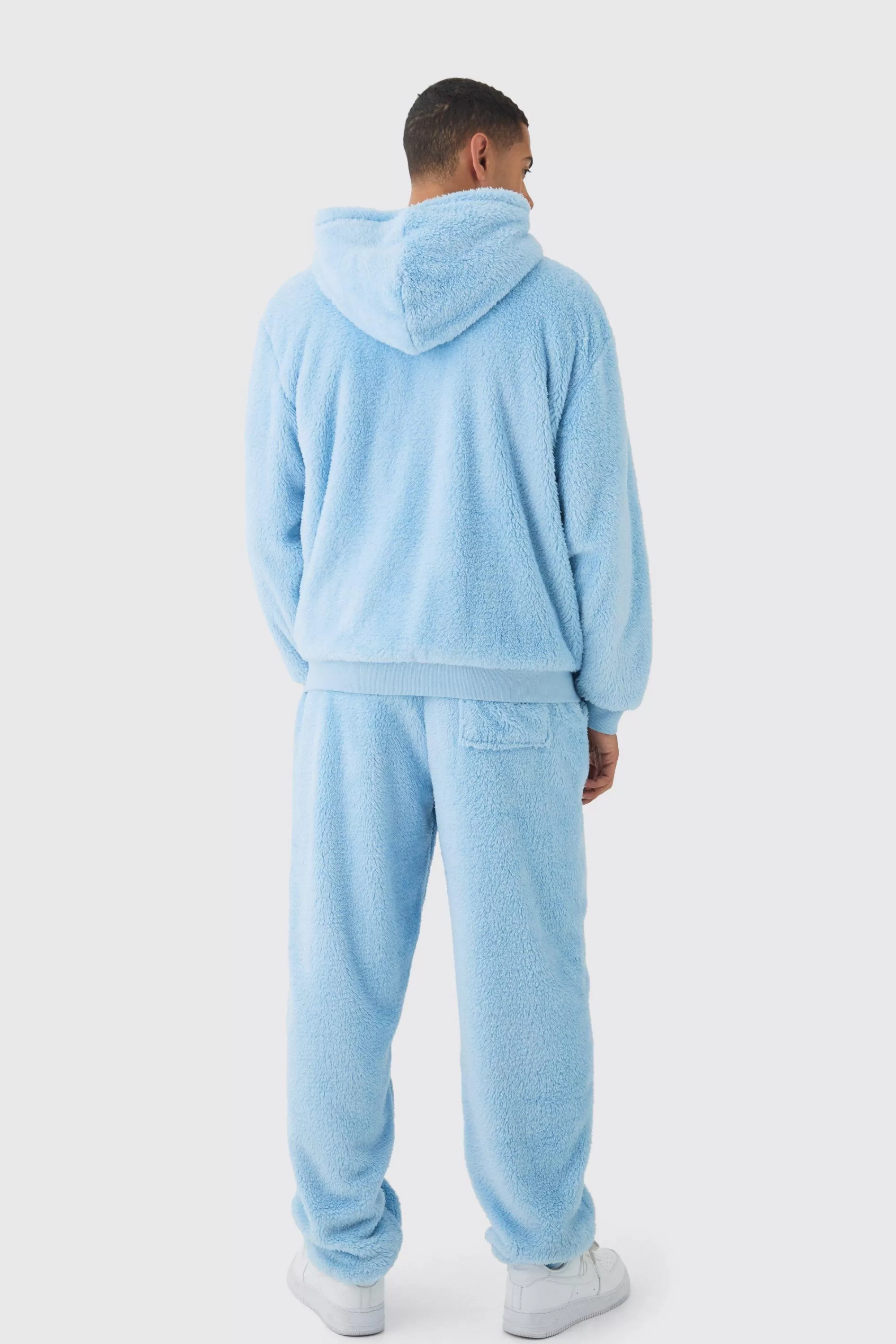 boohooMAN Oversized Limited Edition Embroidered Teddy Borg Cuffed Joggers | UK
