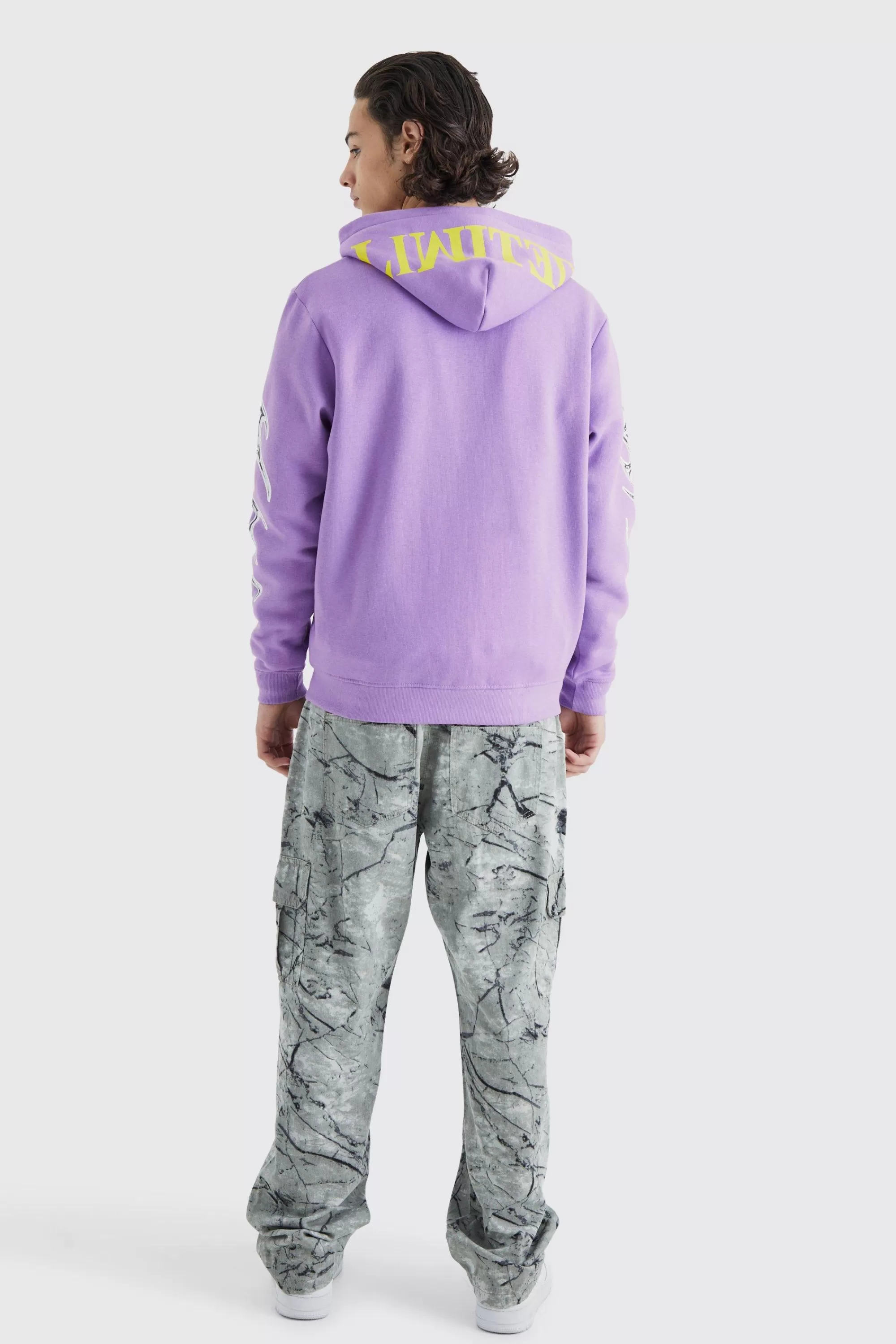 boohooMAN Oversized Limited Graphic Hoodie | UK