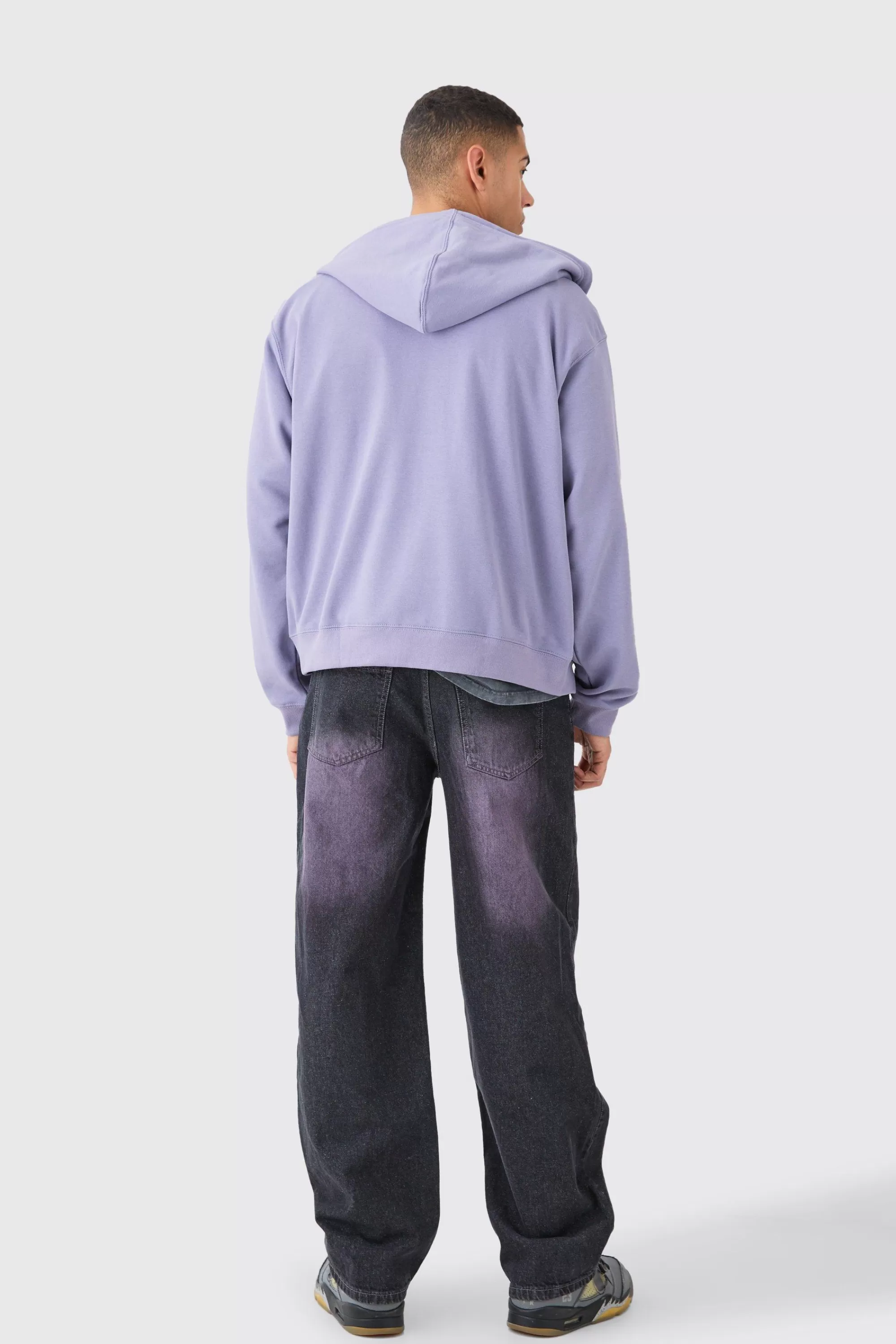 boohooMAN Oversized Loopback Zip Through Hoodie | UK