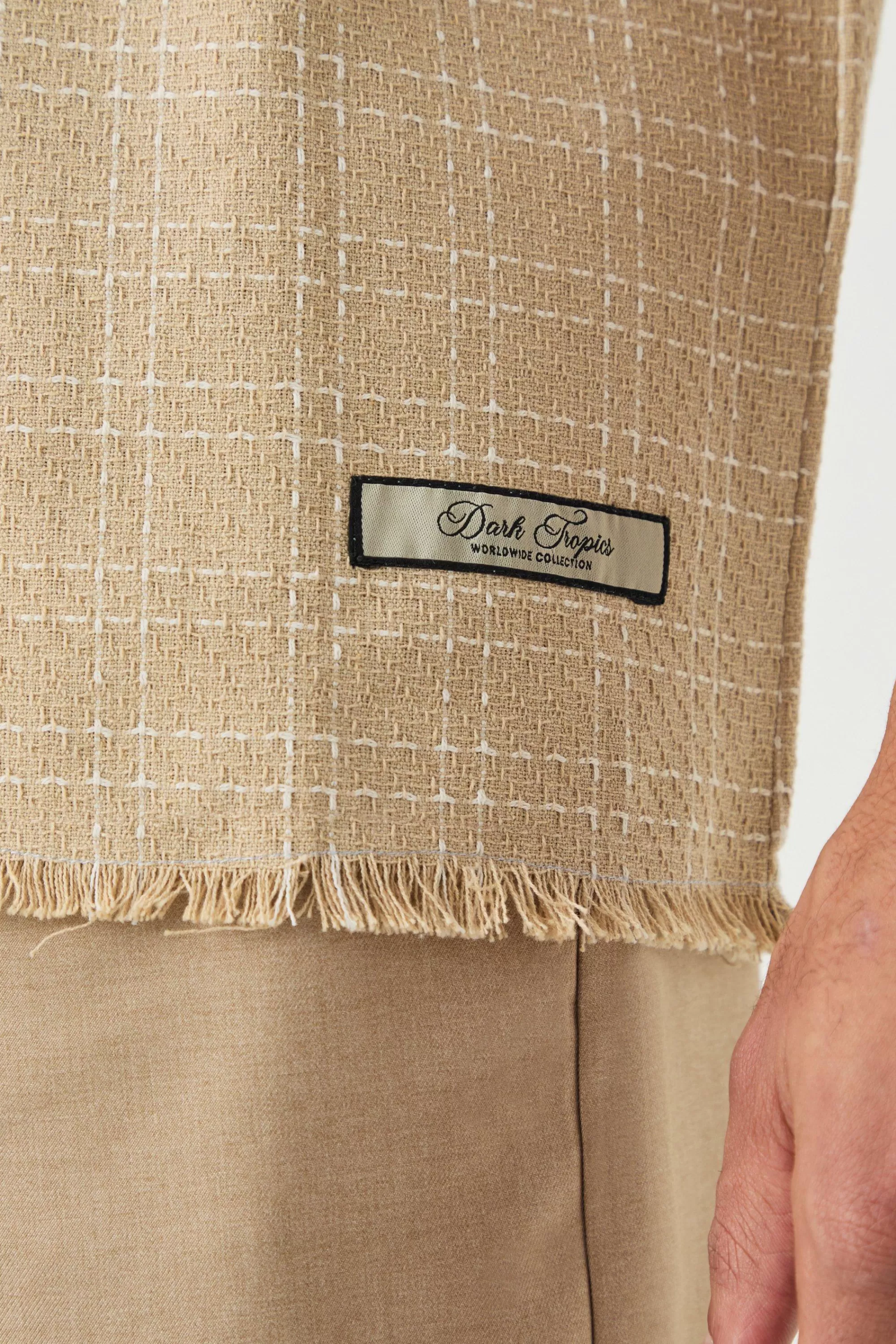 boohooMAN Oversized Raw Hem Boucle Shirt | UK