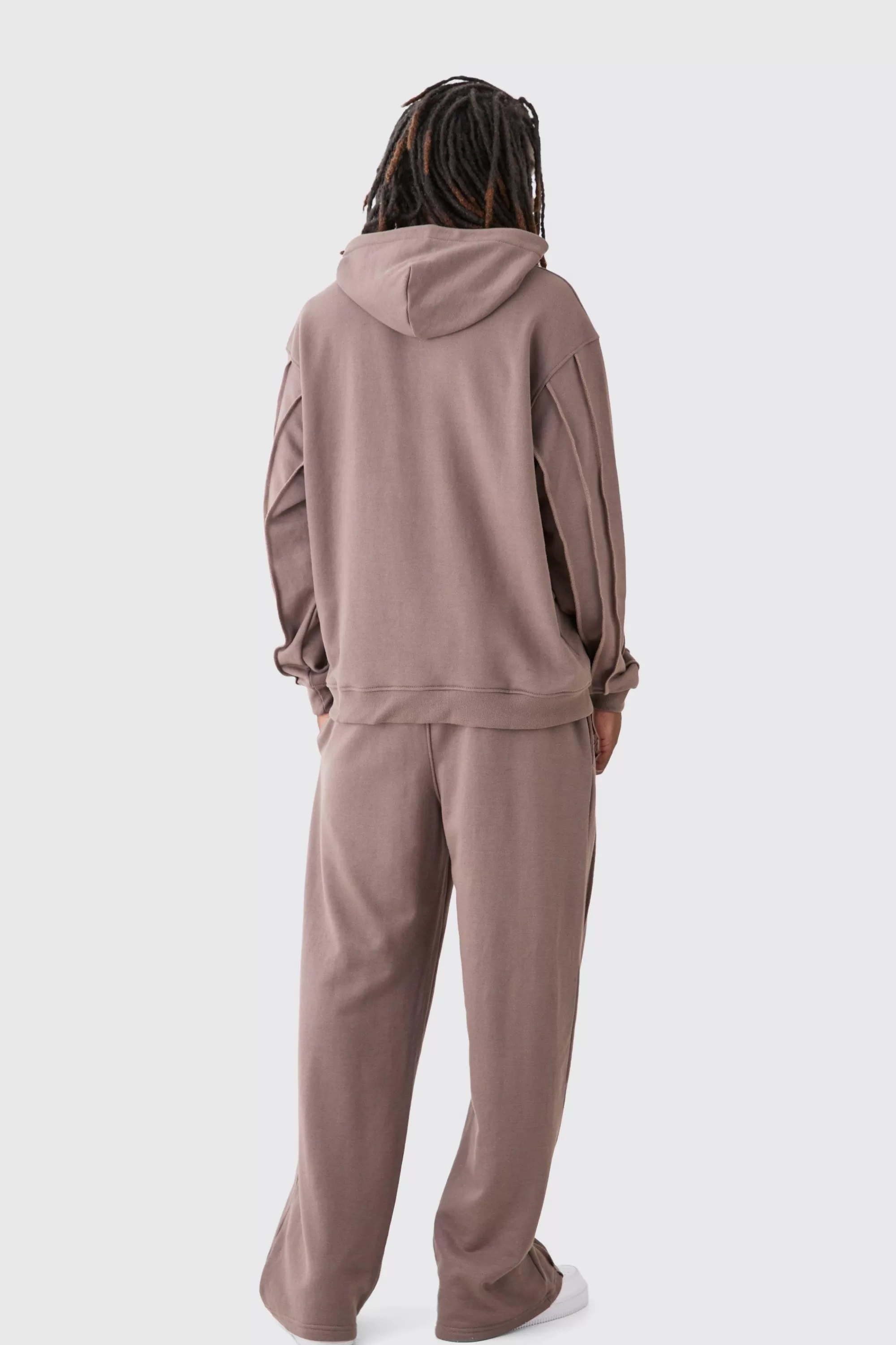 boohooMAN Oversized Raw Seam Man Signature Embroidered Hoodie | UK