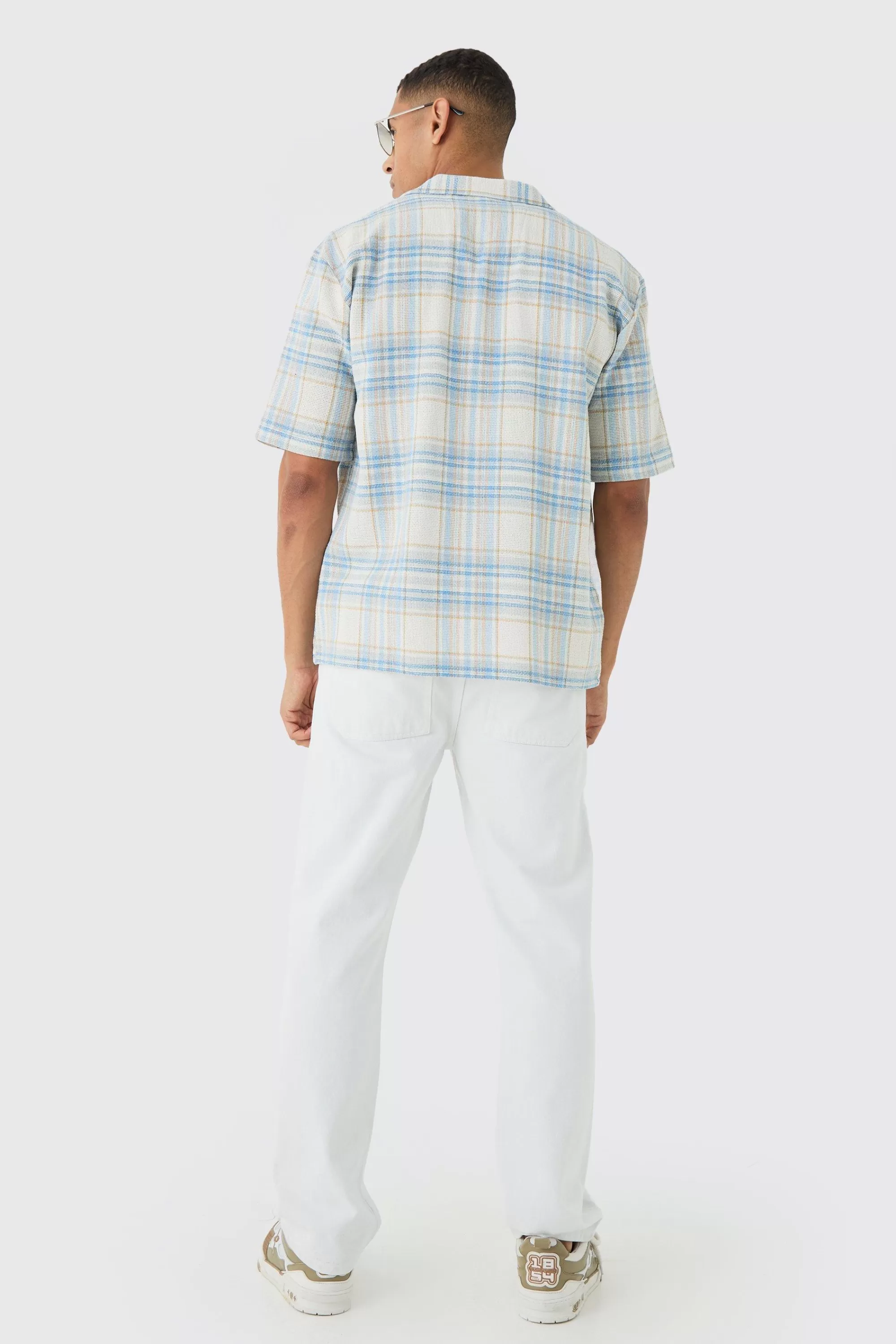 boohooMAN Oversized Revere Check Shirt | UK