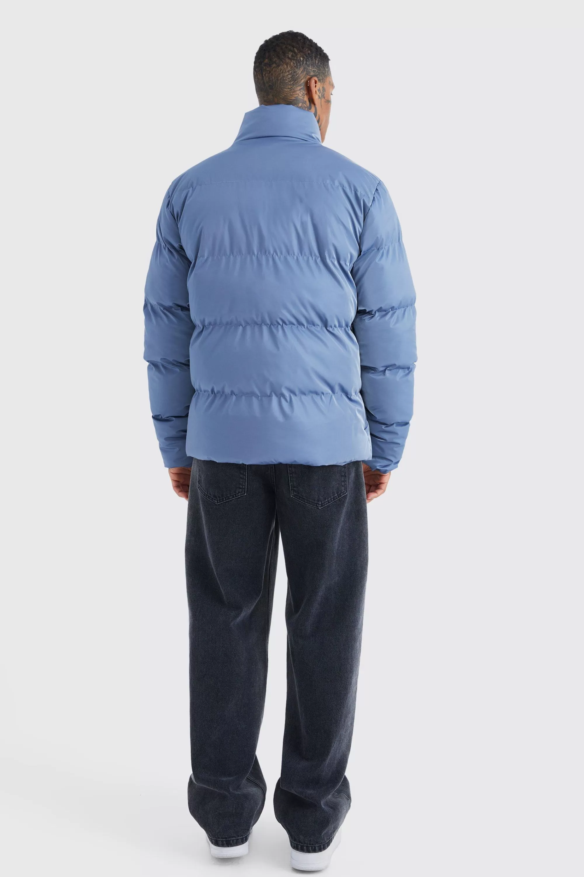 boohooMAN Oversized Soft Sheen Nylon Puffer | UK