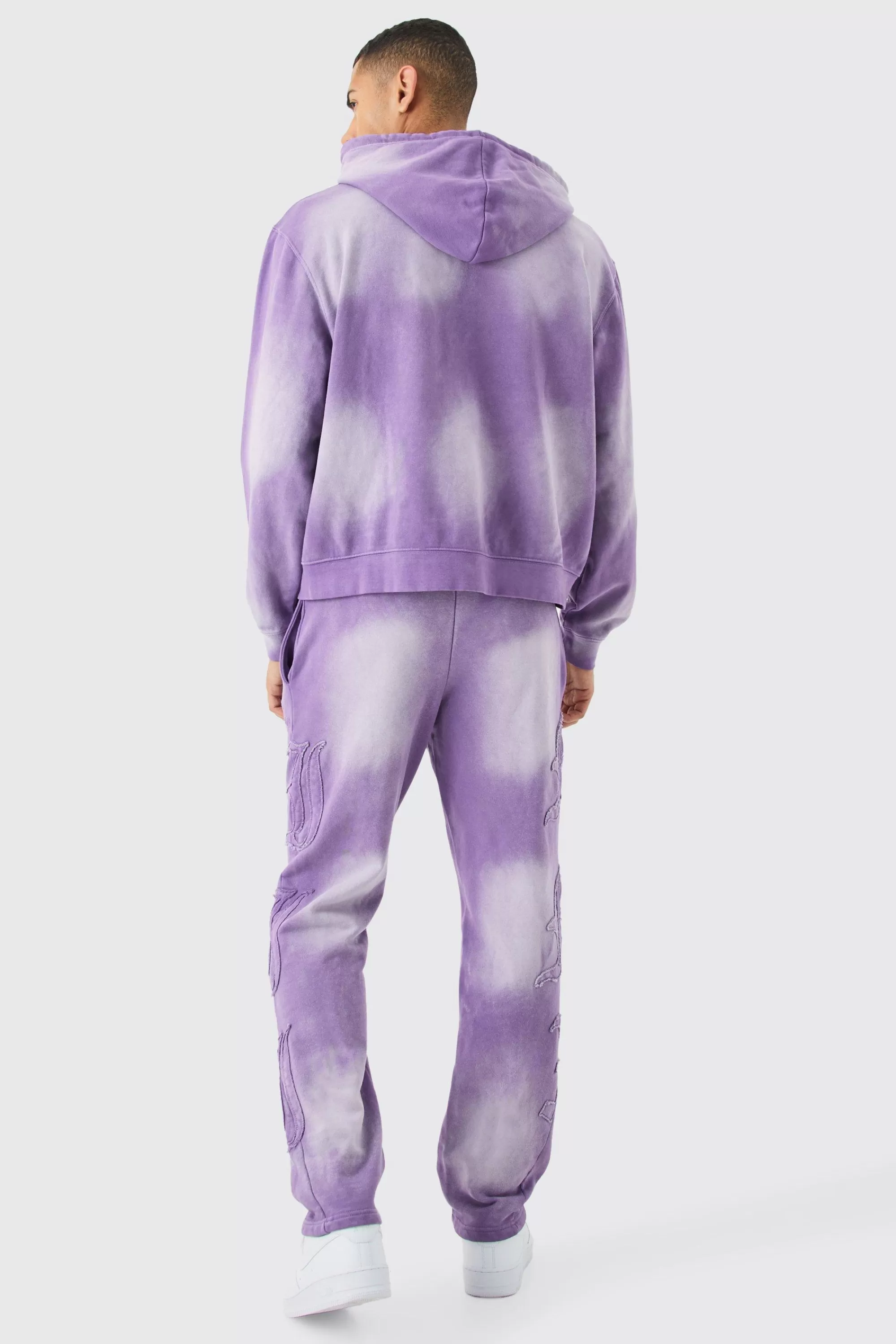boohooMAN Oversized Sun Bleached 13 Gusset Jogger | UK
