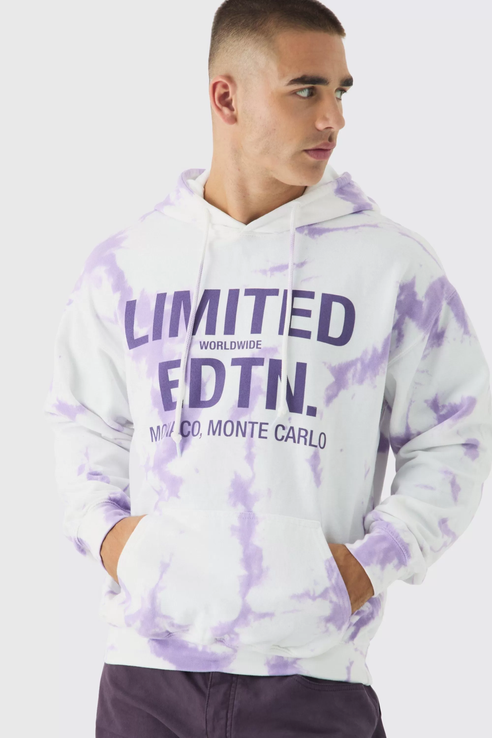 boohooMAN Oversized Tie Dye Limited Edtn Hoodie | UK