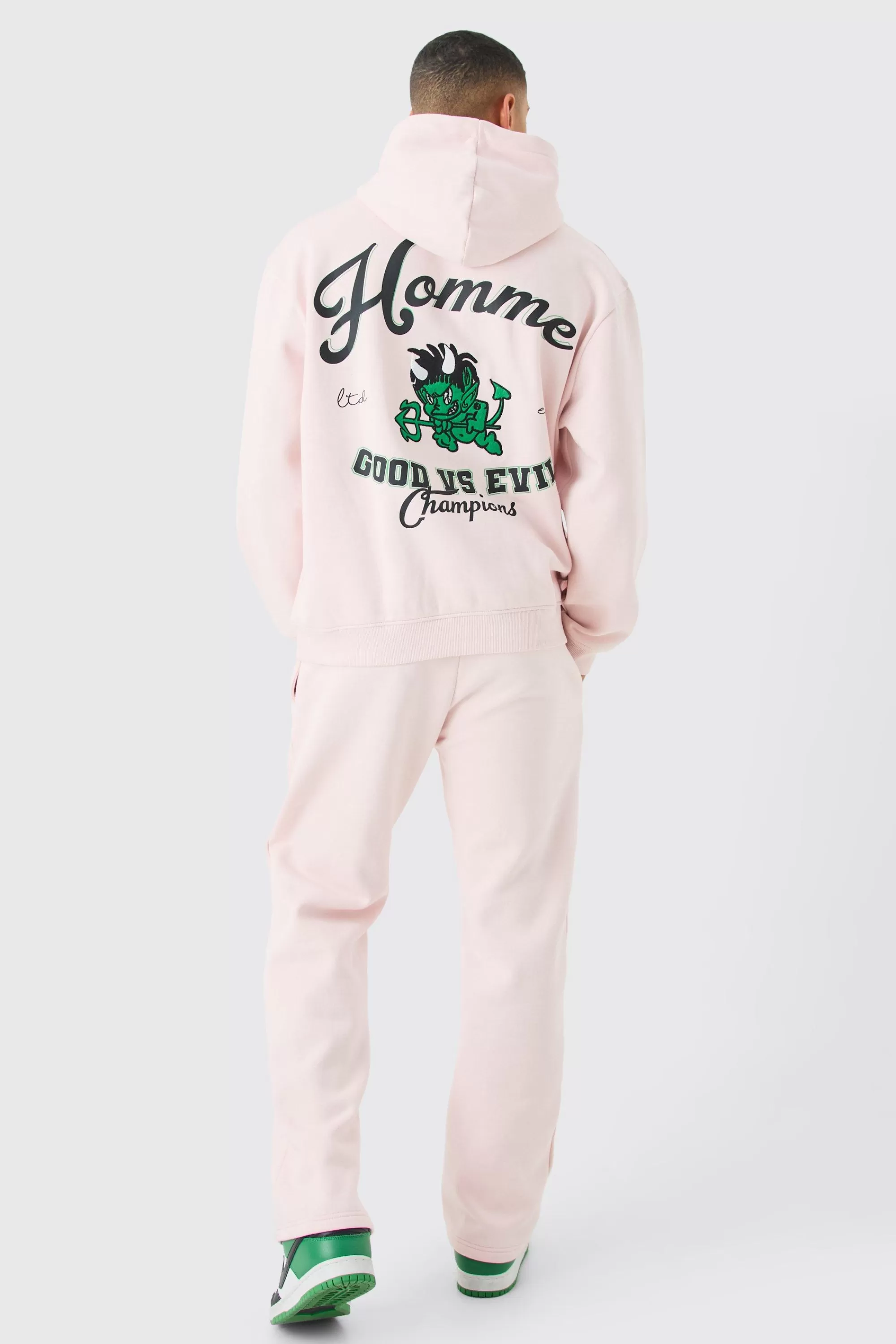 boohooMAN Oversized Varsity Applique Hoodie | UK