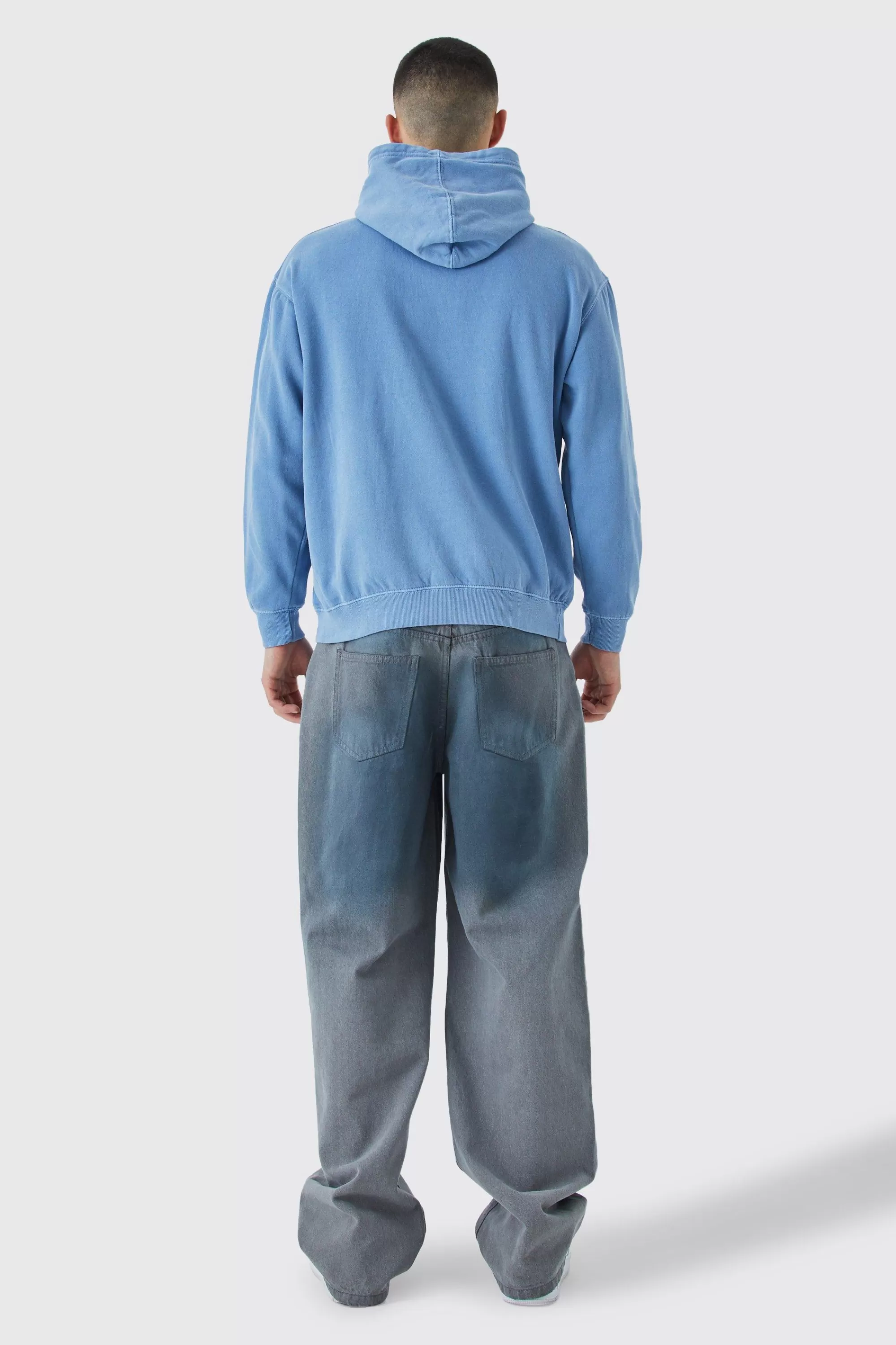 boohooMAN Oversized Washed Embroidered Hoodie | UK