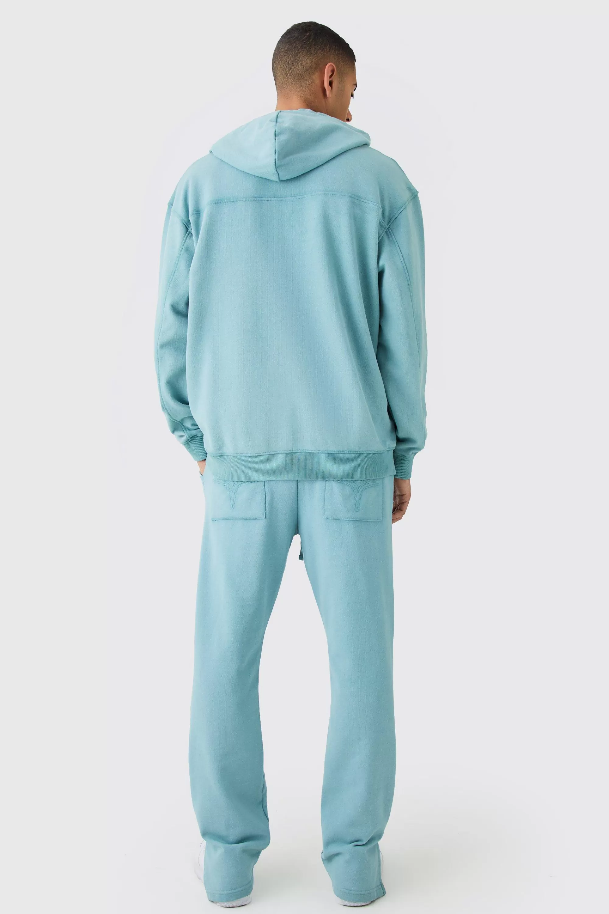boohooMAN Oversized Washed Quilted Hoodie | UK